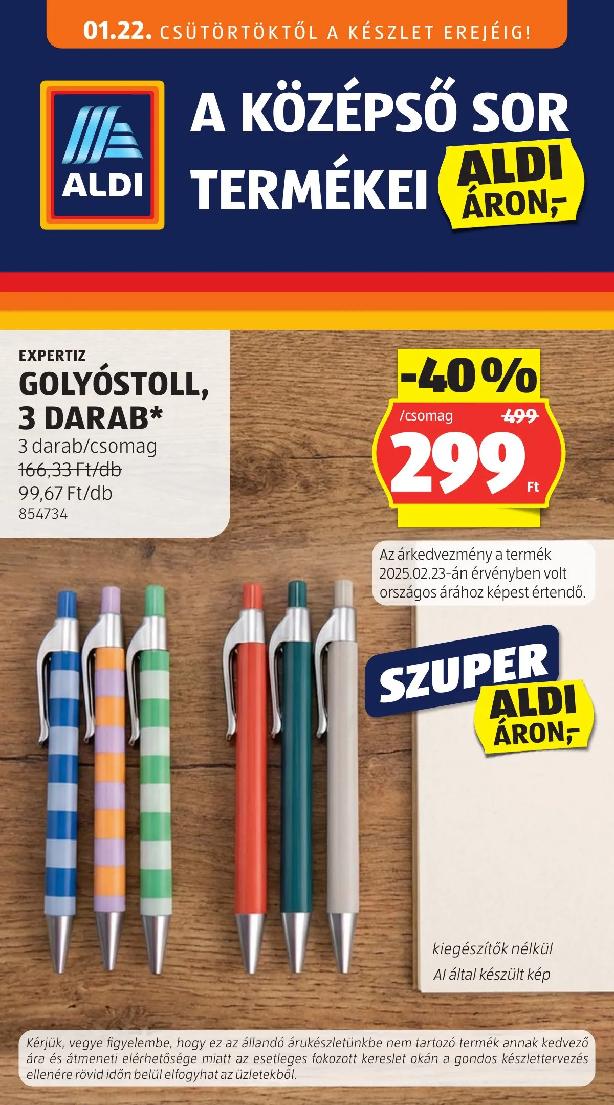Aldi akciós újság Kozepso sor 01.22–01.22