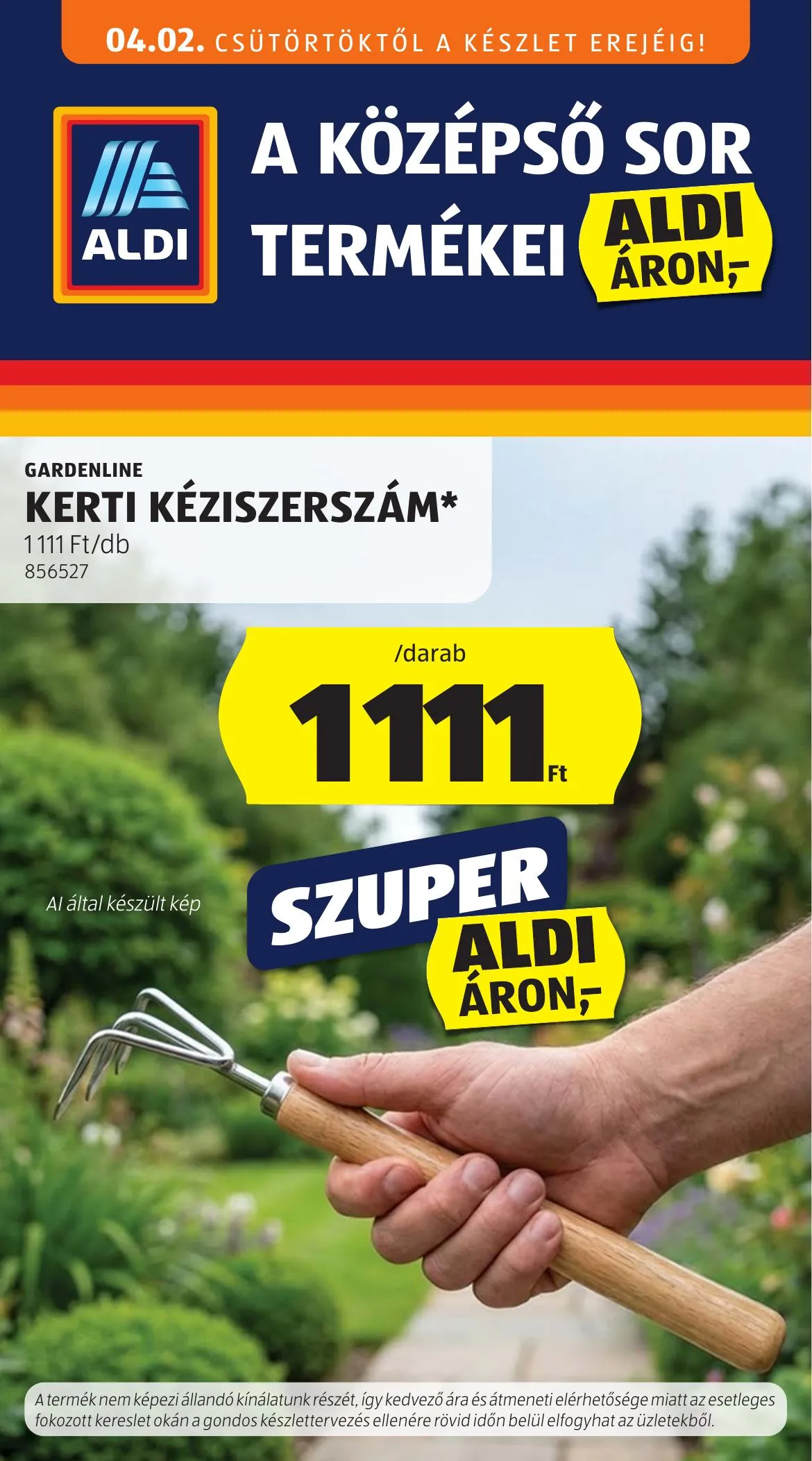Aldi akciós újság Kozepso sor 04.02–04.02
