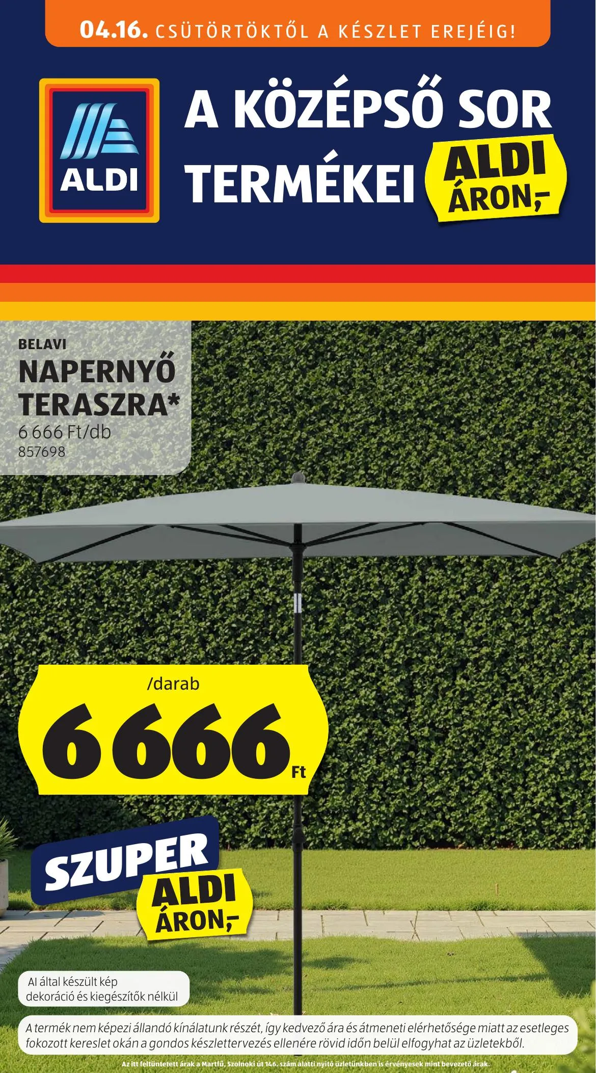 Aldi akciós újság Kozepso sor 04.16–04.16