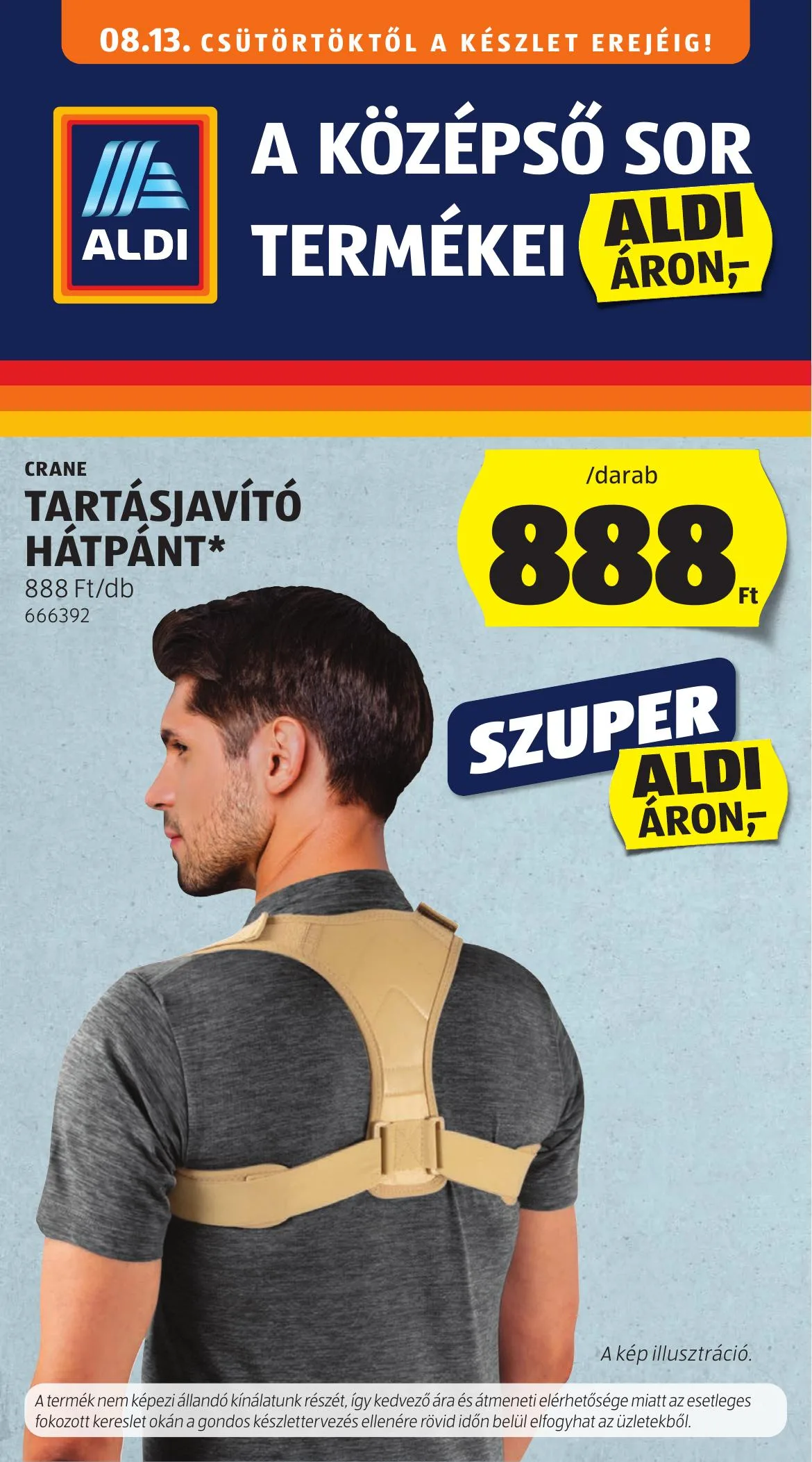 Aldi akciós újság Kozepso sor 08.13–08.13
