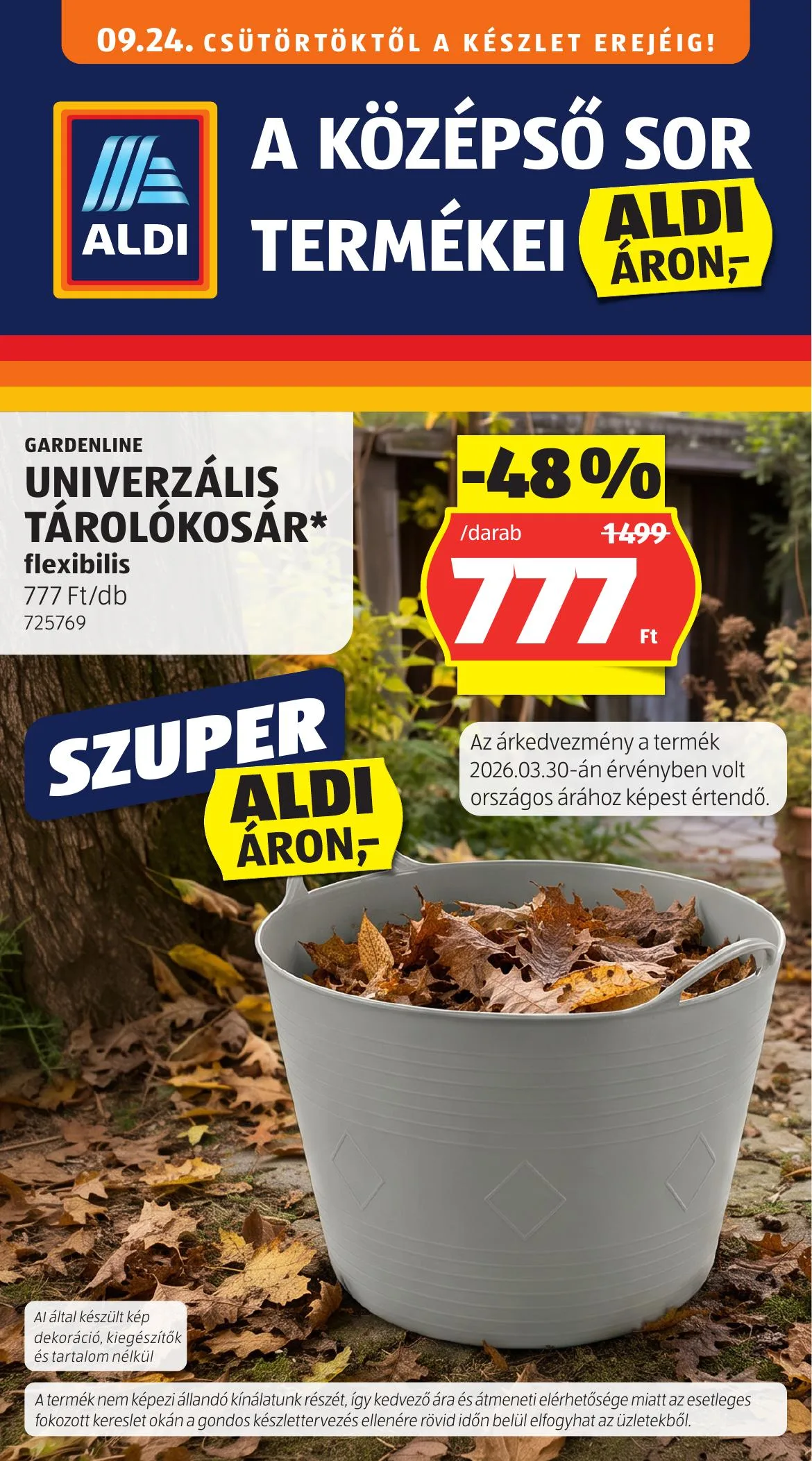 Aldi akciós újság Kozepso sor 09.24–09.24