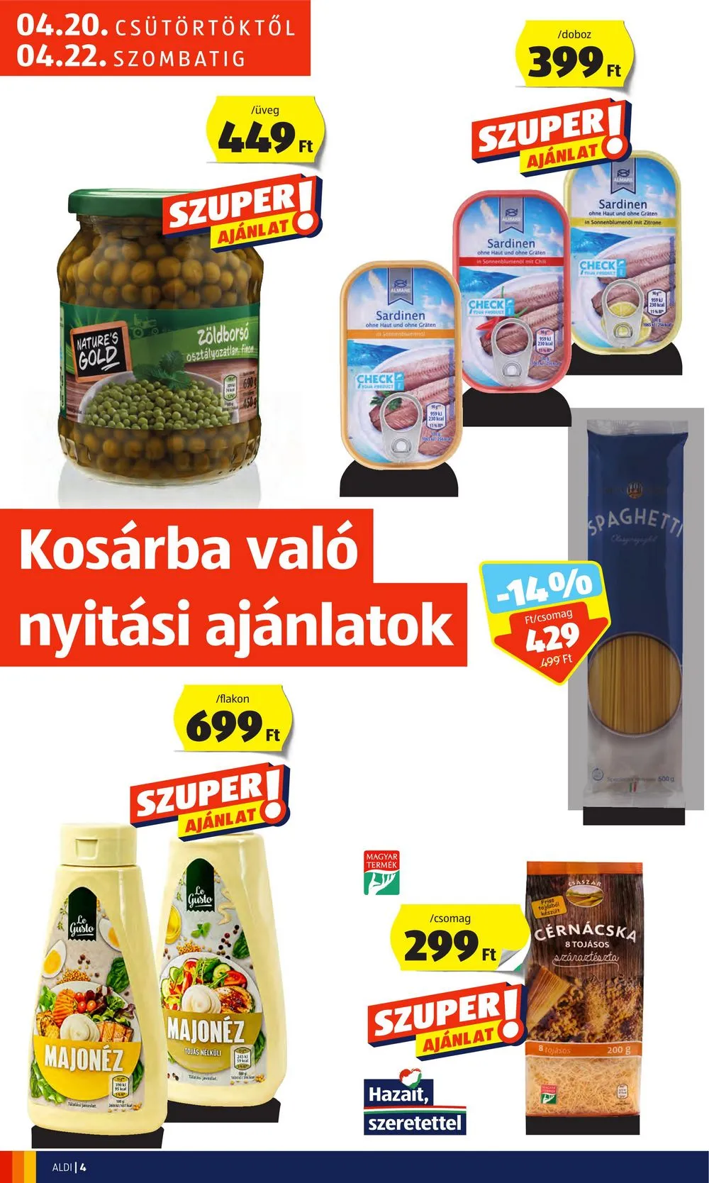 Aldi akciós újság Nyíregyháza 04.20–04.22 – 4. oldal