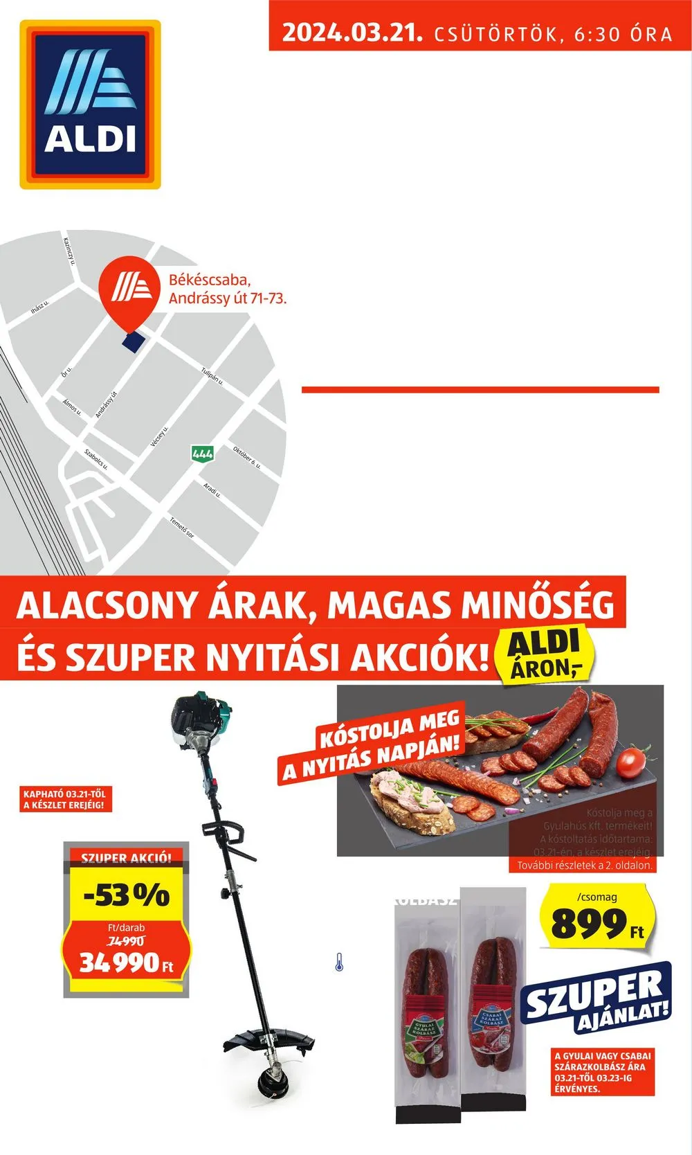 Aldi akciós újság Nyitas Bekescsaba 03.21–03.21
