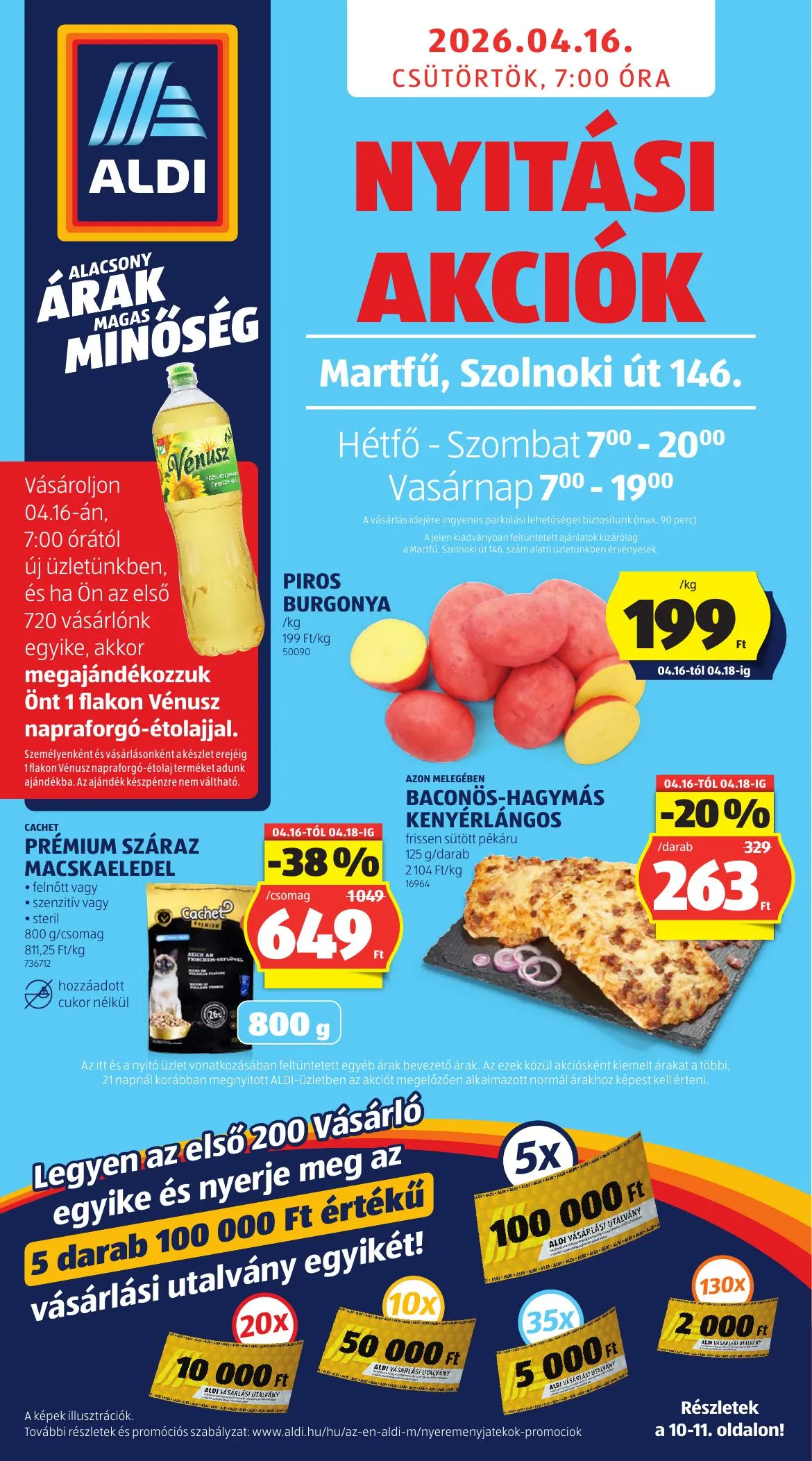 Aldi akciós újság Nyitas Martfu Szolnoki ut 146 04.16–04.16