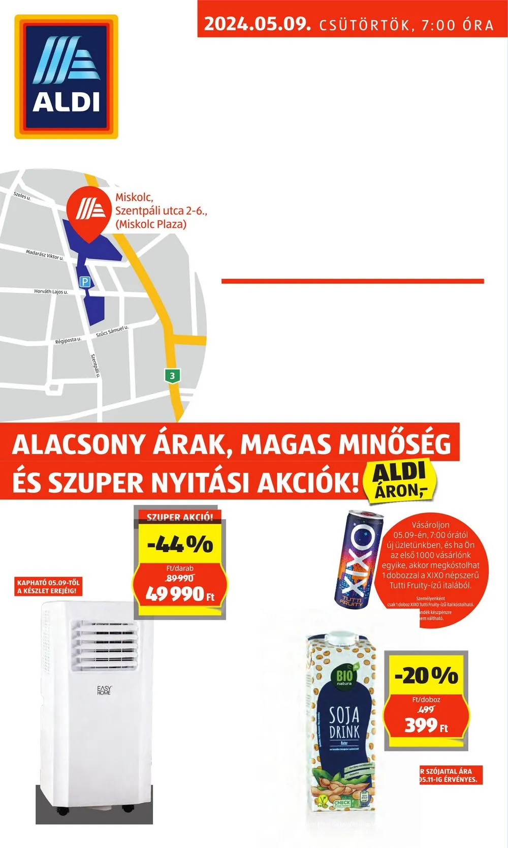 Aldi akciós újság Nyitas Miskolc 05.09–05.11