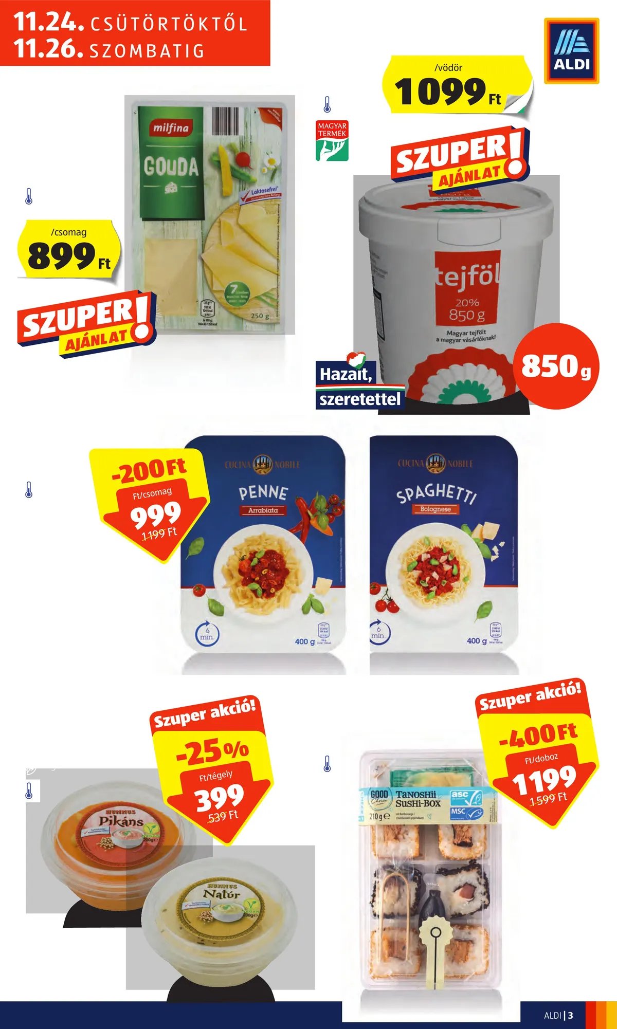 Aldi akciós újság Tatabanya 11.24–11.26 – 3. oldal