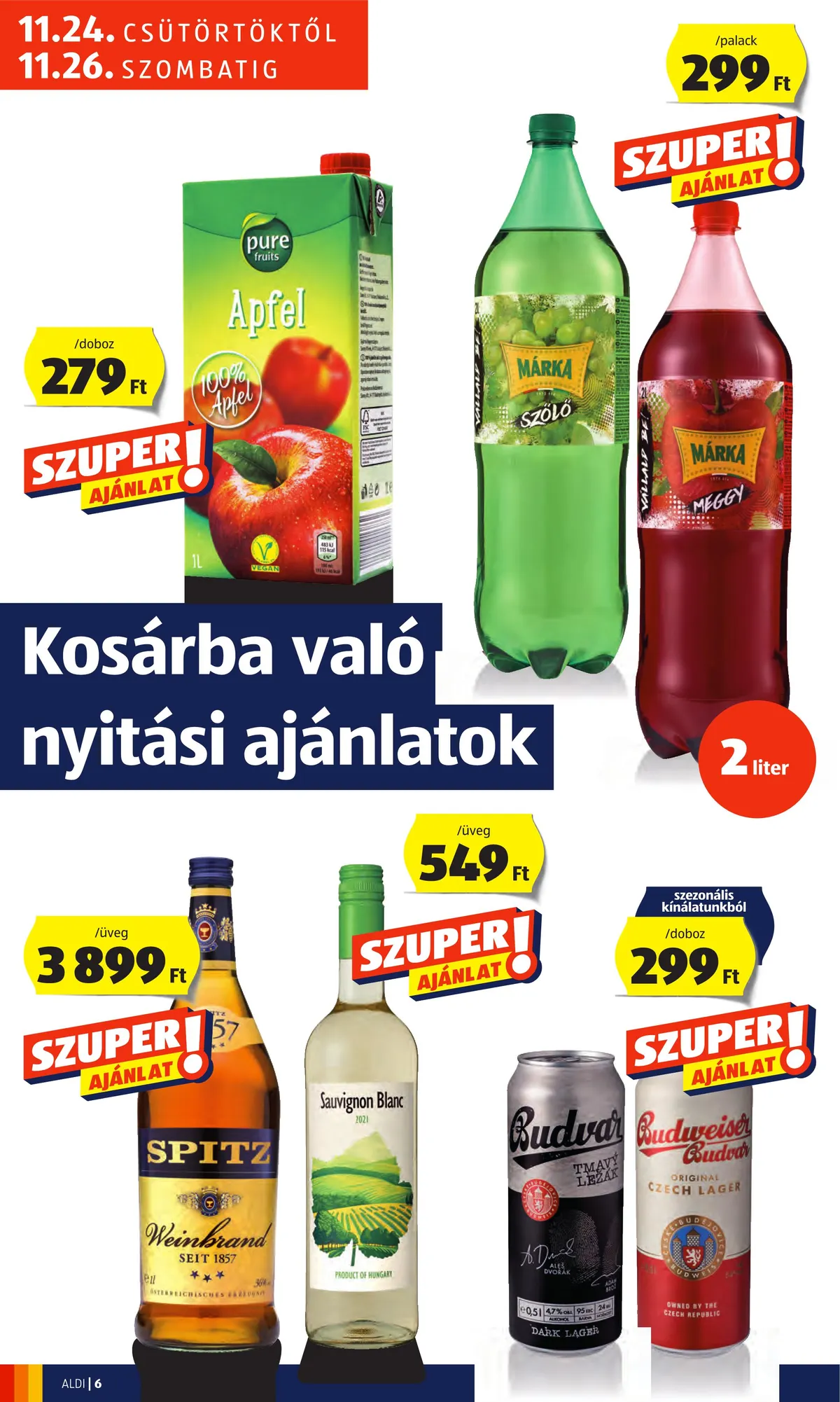 Aldi akciós újság Tatabanya 11.24–11.26 – 6. oldal