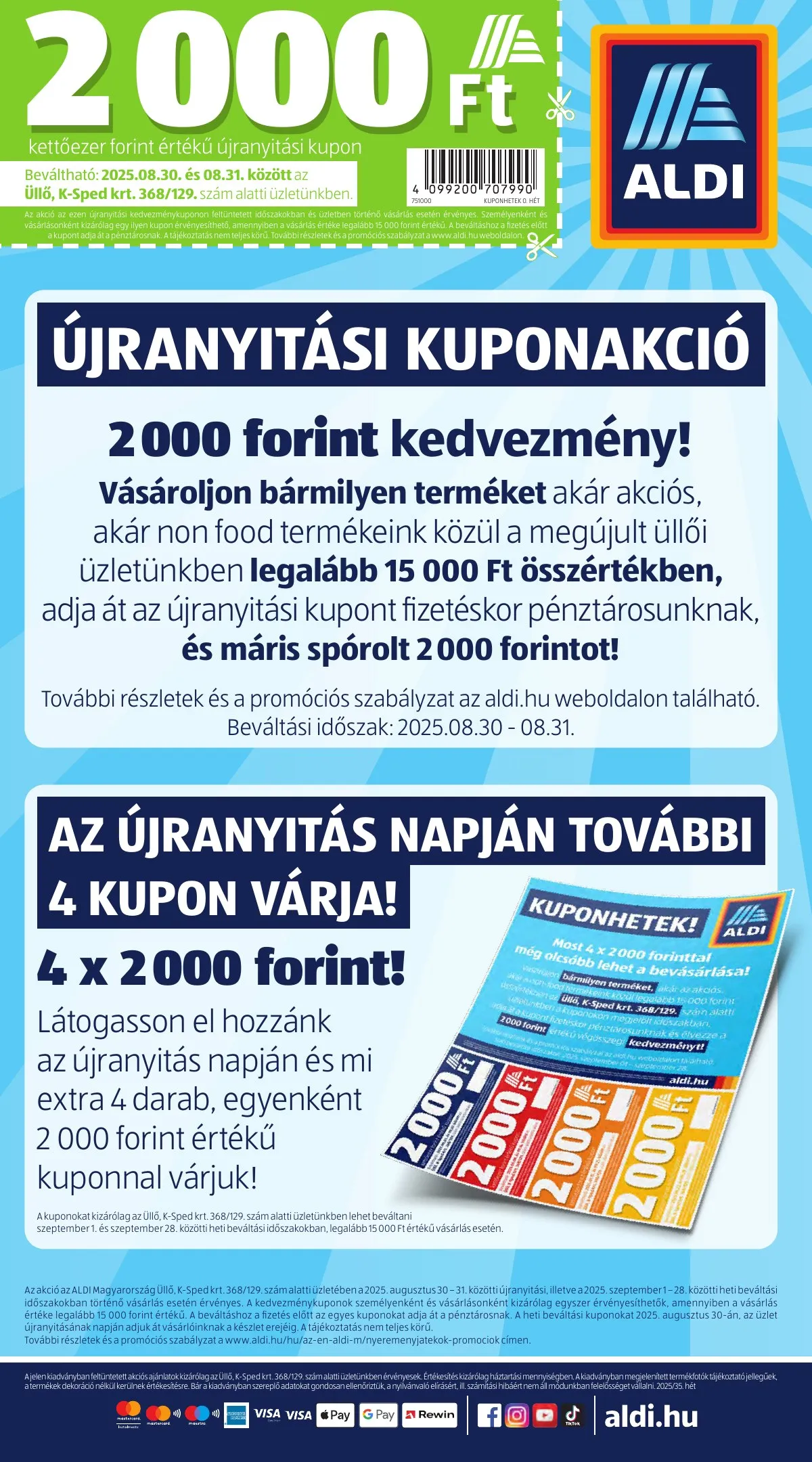 Aldi akciós újság Ullo K Sped krt. Ujranyitas 08.30–08.31 – 8. oldal