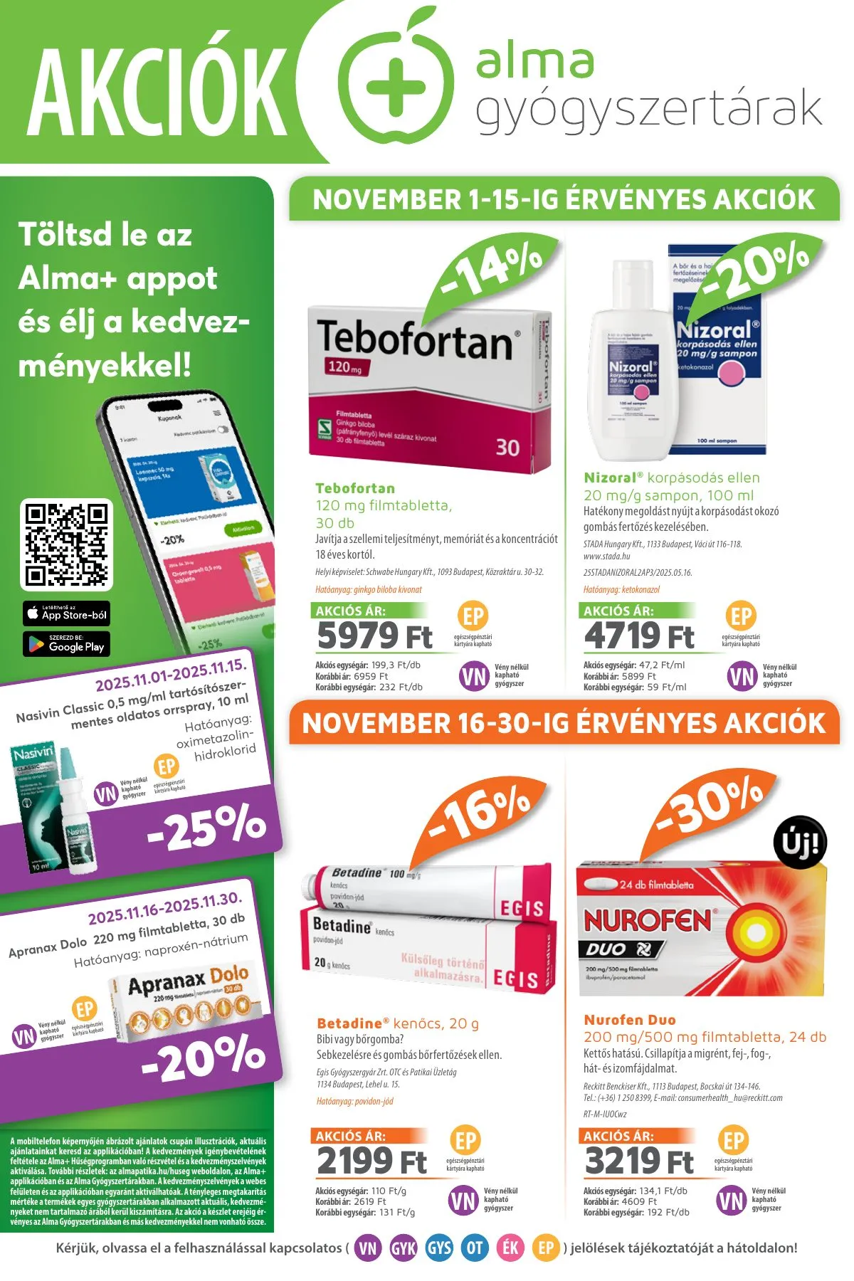 Alma akciós újság Gyogyszertar 11.01–11.30