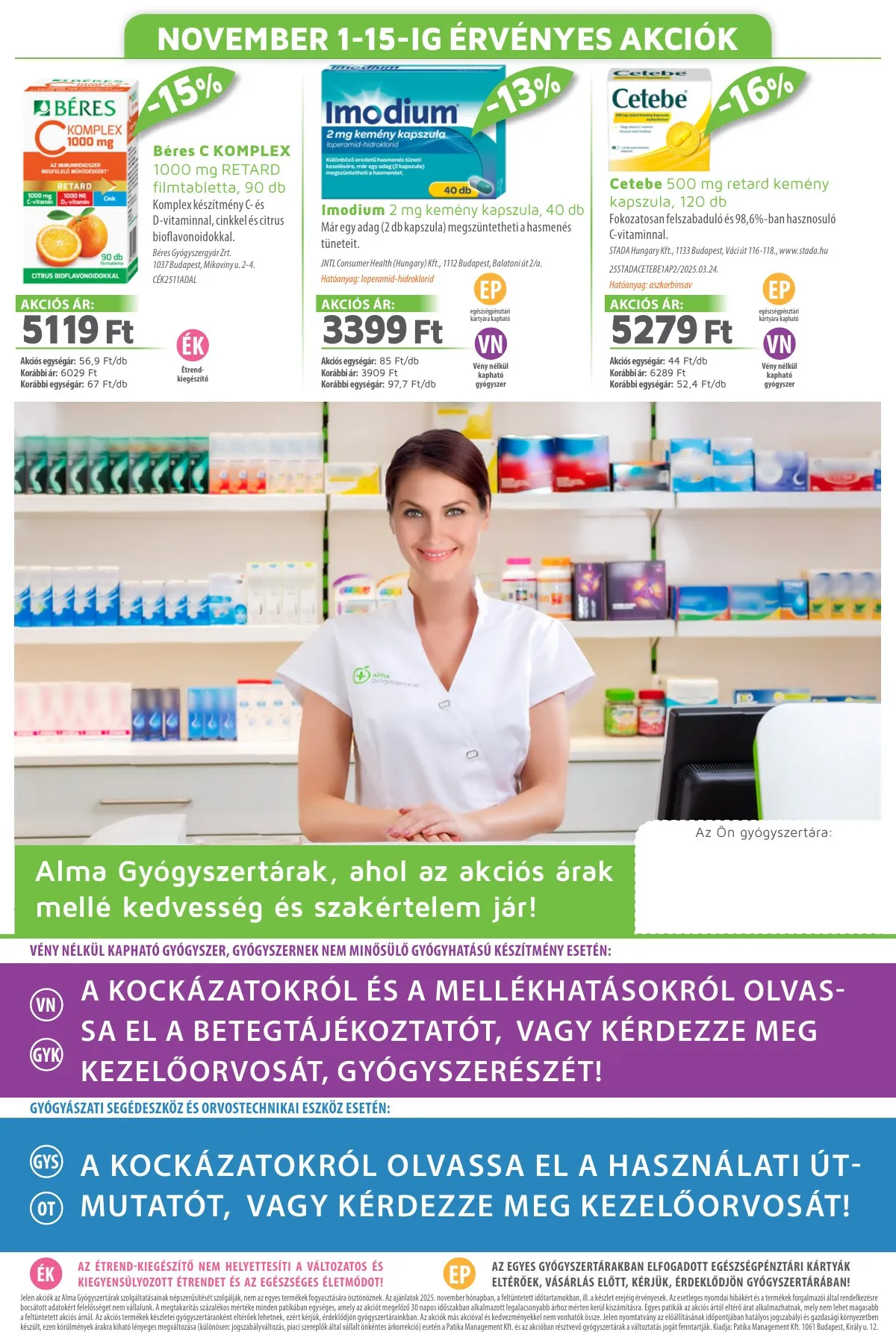 Alma akciós újság Gyogyszertar 11.01–11.30 – 20. oldal