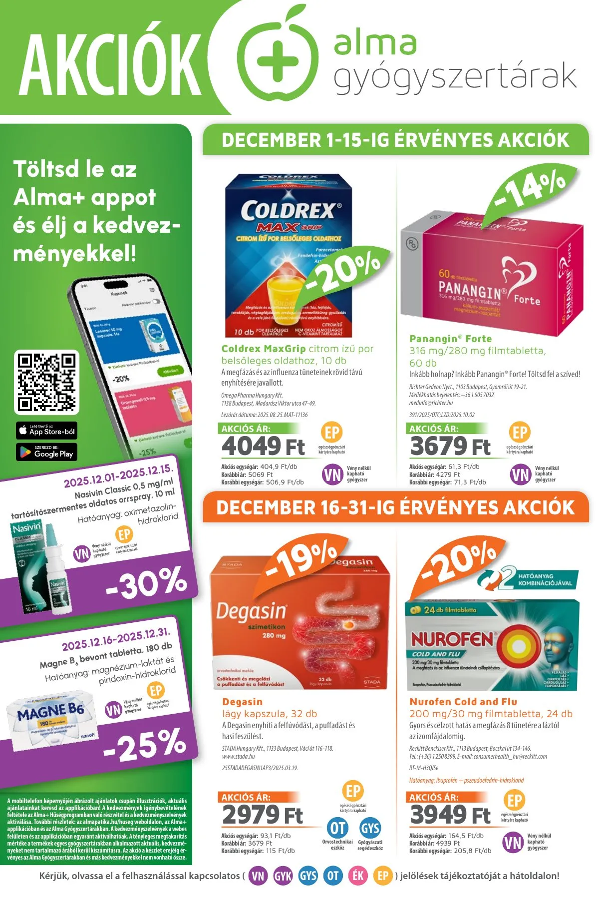 Alma akciós újság Gyogyszertar 12.01–12.31