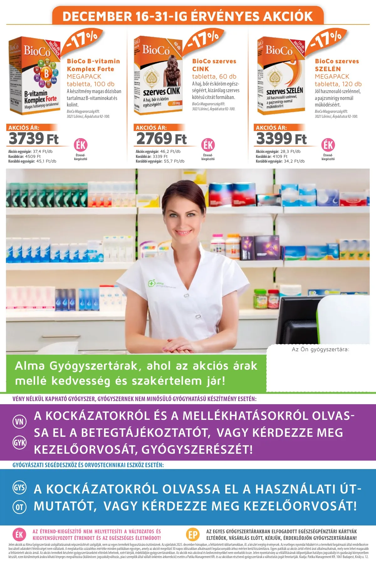 Alma akciós újság Gyogyszertar 12.01–12.31 – 20. oldal