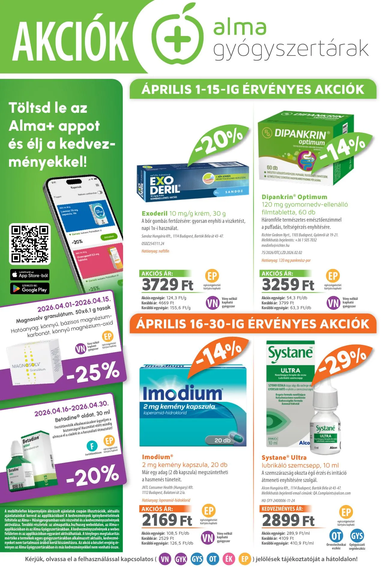 Alma akciós újság Gyogyszertar 04.01–04.30