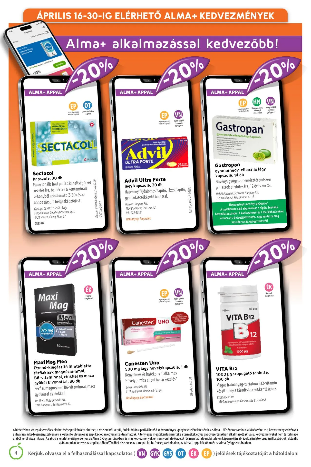 Alma akciós újság Gyogyszertar 04.01–04.30 – 4. oldal