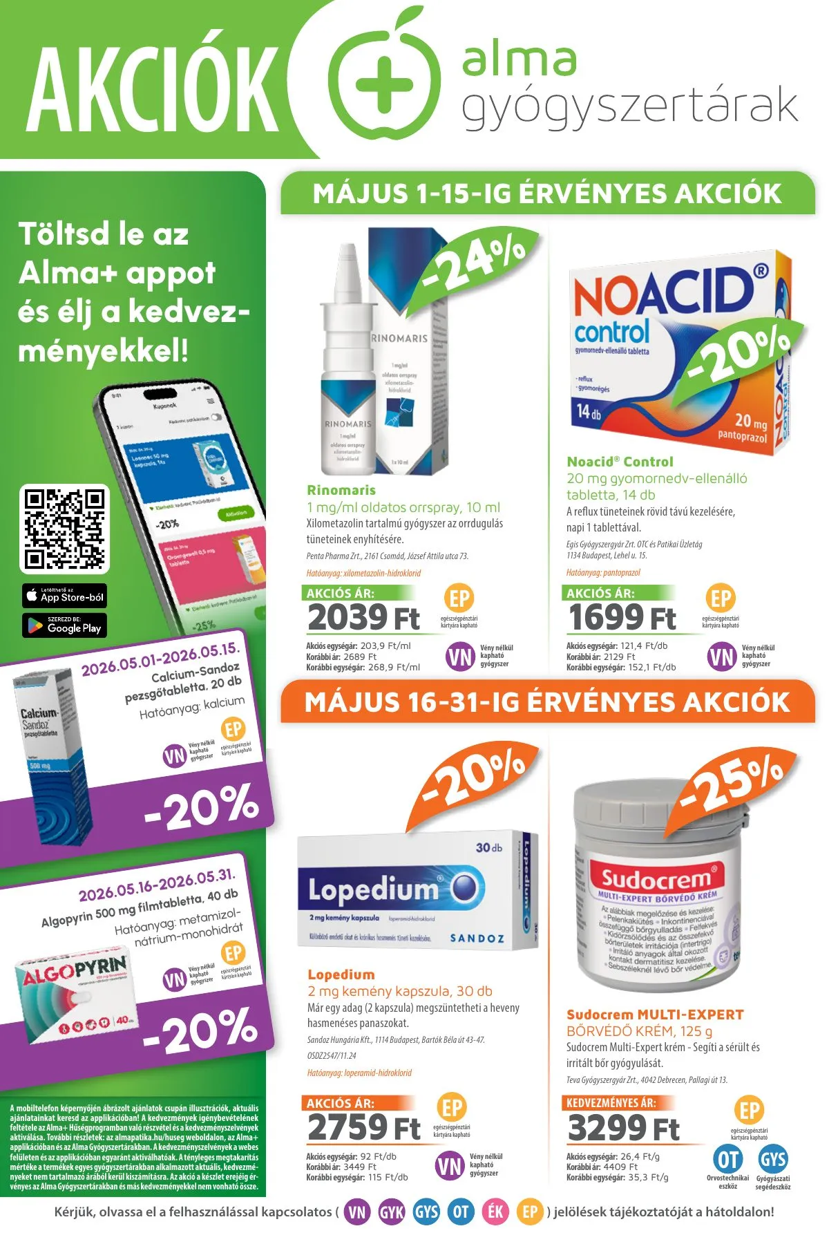 Alma akciós újság Gyogyszertar 05.01–05.31