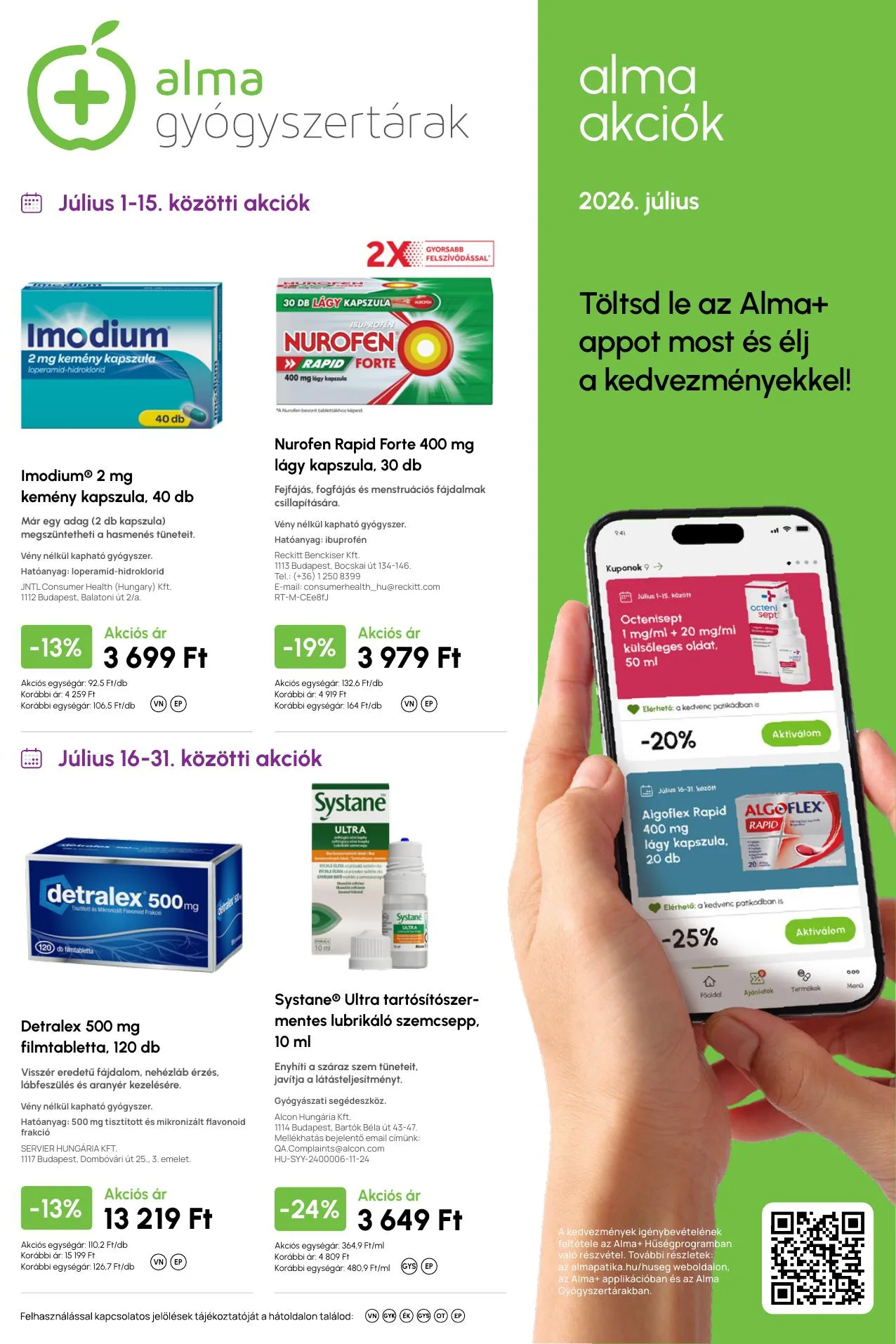 Alma akciós újság Gyogyszertar 07.01–07.31