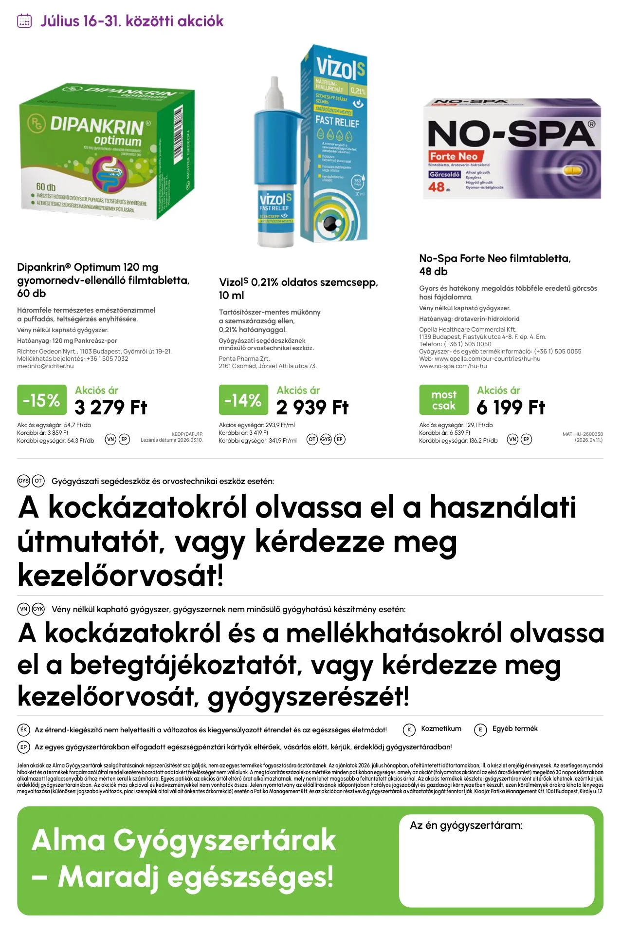 Alma akciós újság Gyogyszertar 07.01–07.31 – 20. oldal