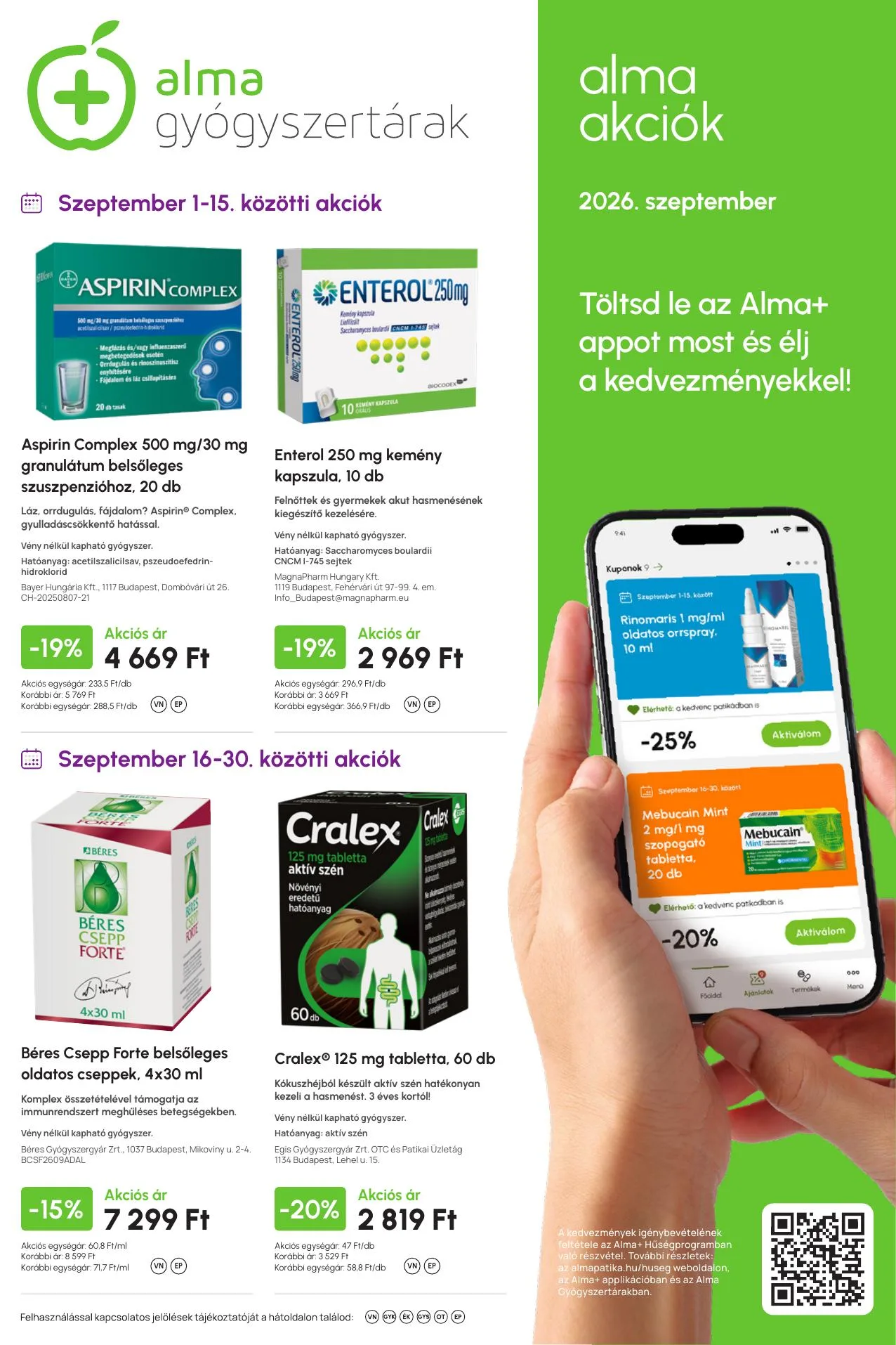 Alma akciós újság Gyogyszertar 09.01–09.30