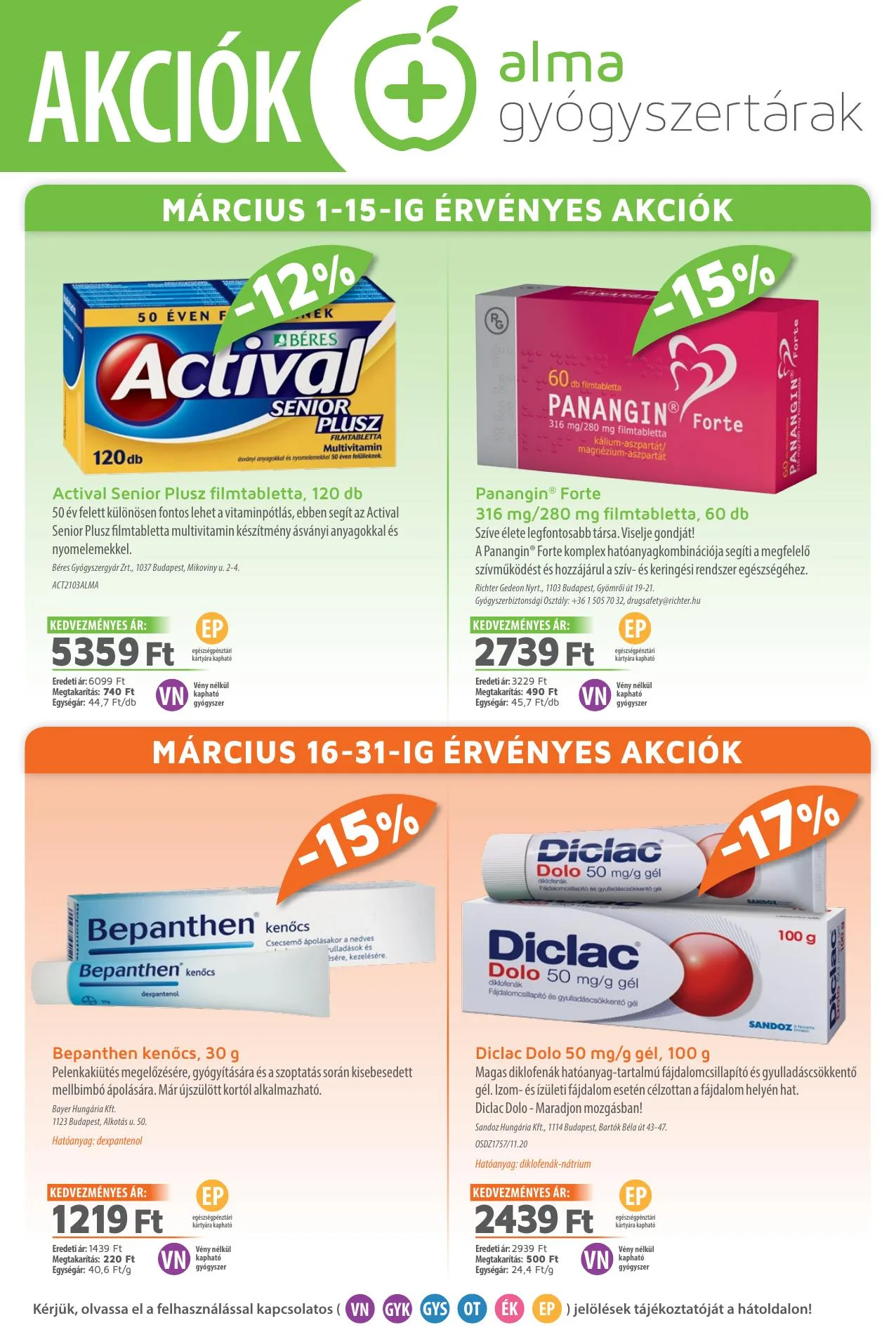 Alma akciós újság Patika 03.01–03.31