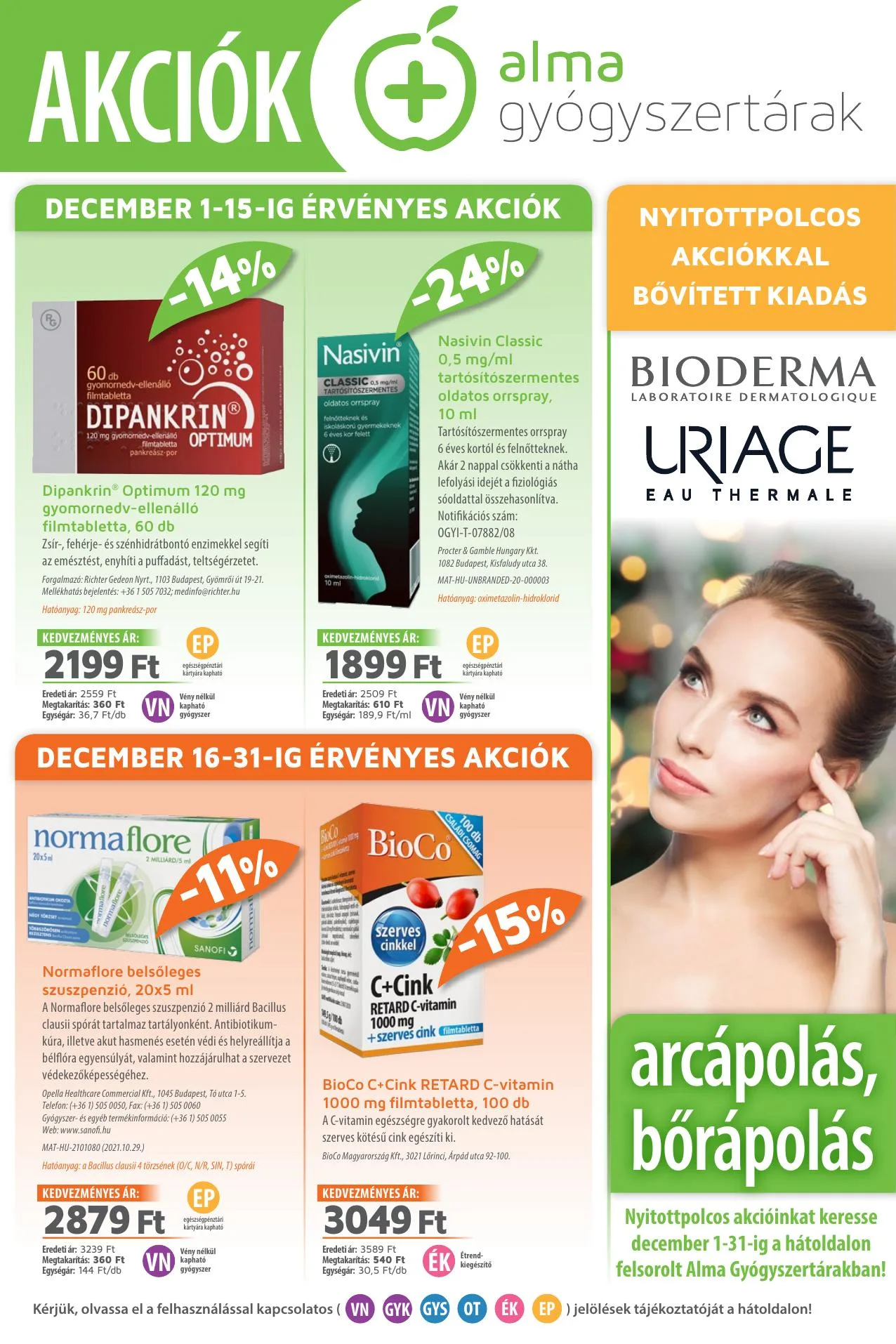 Alma akciós újság Patika 12.01–12.31