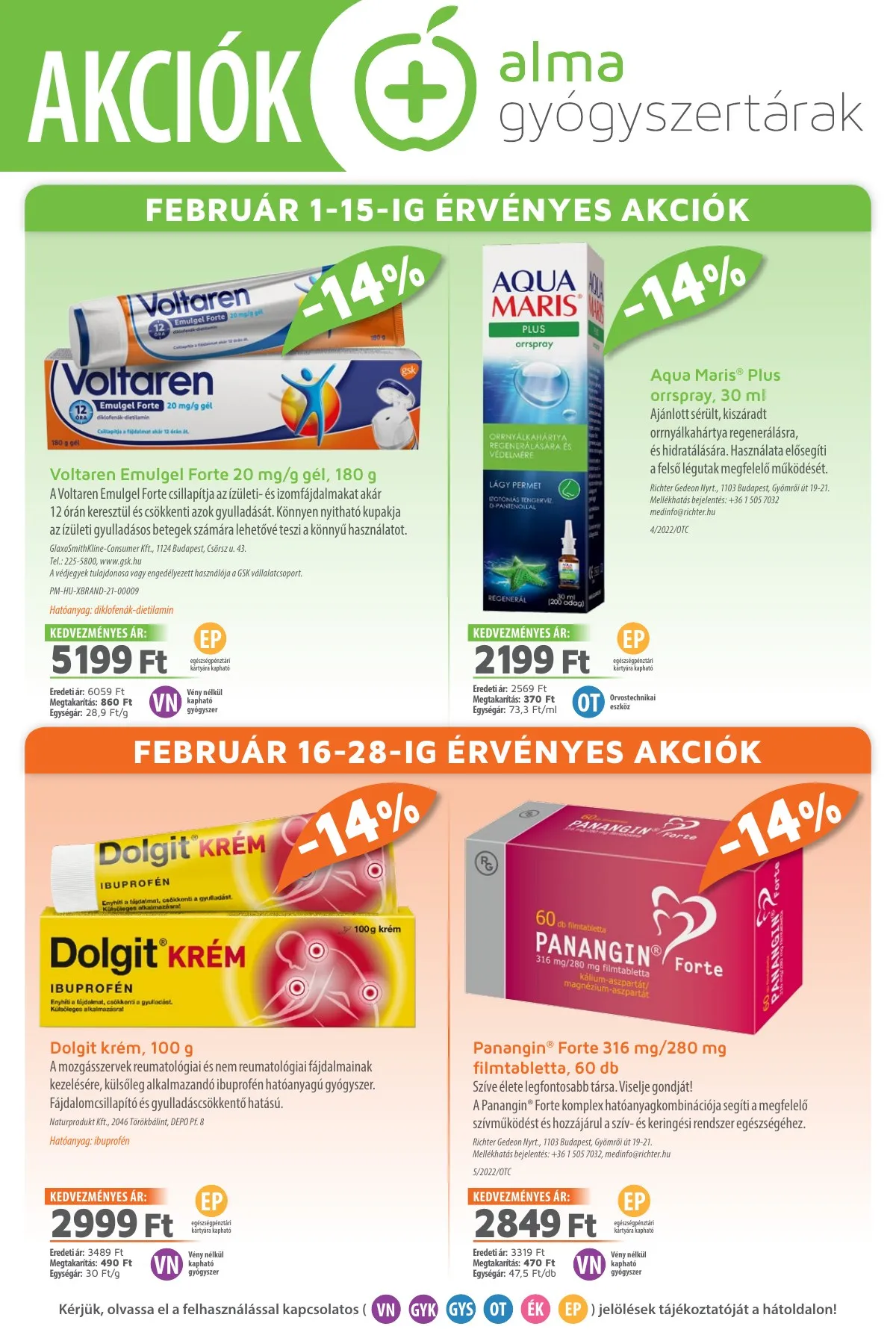 Alma akciós újság Patika 02.01–02.28