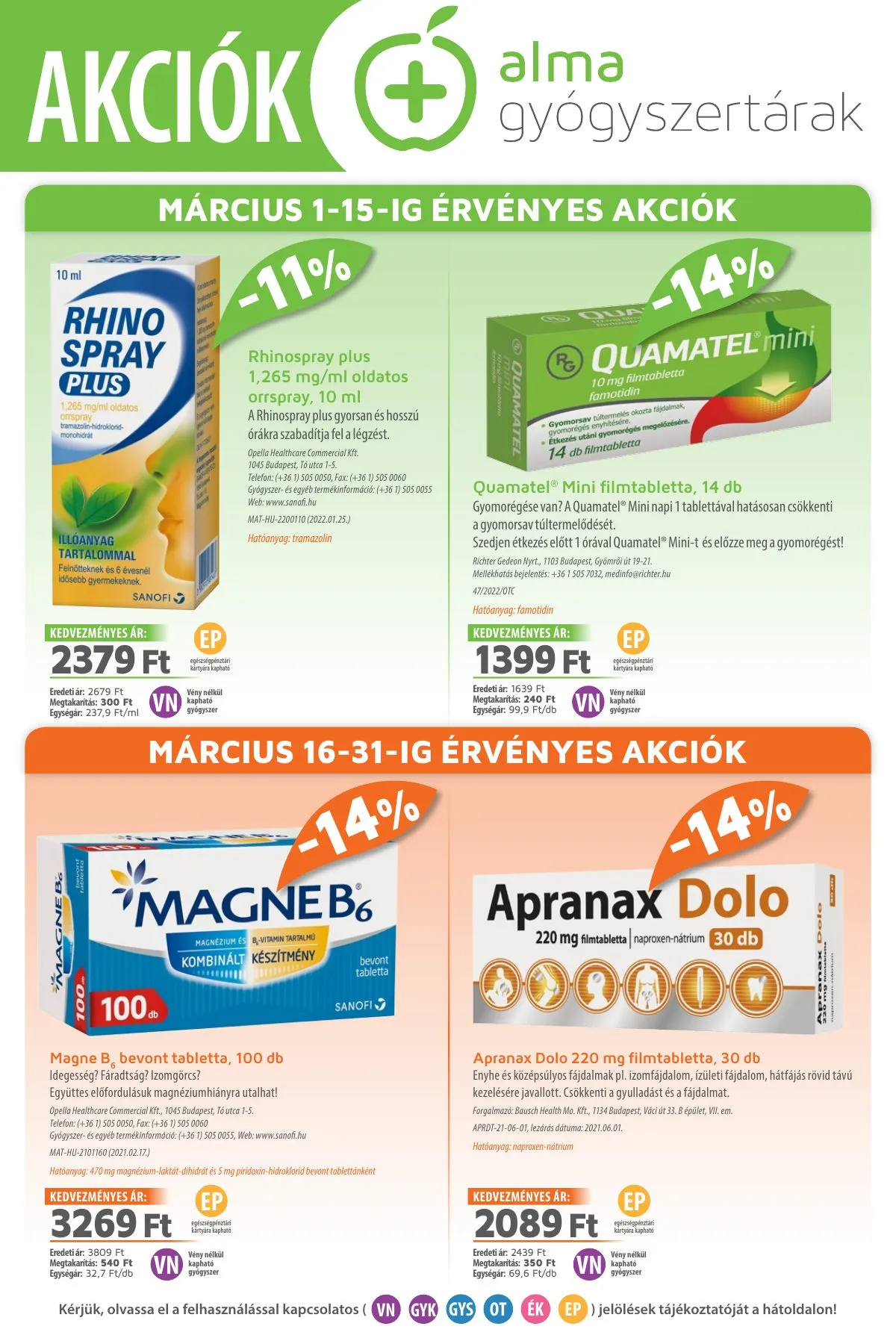 Alma akciós újság Patika 03.01–03.31