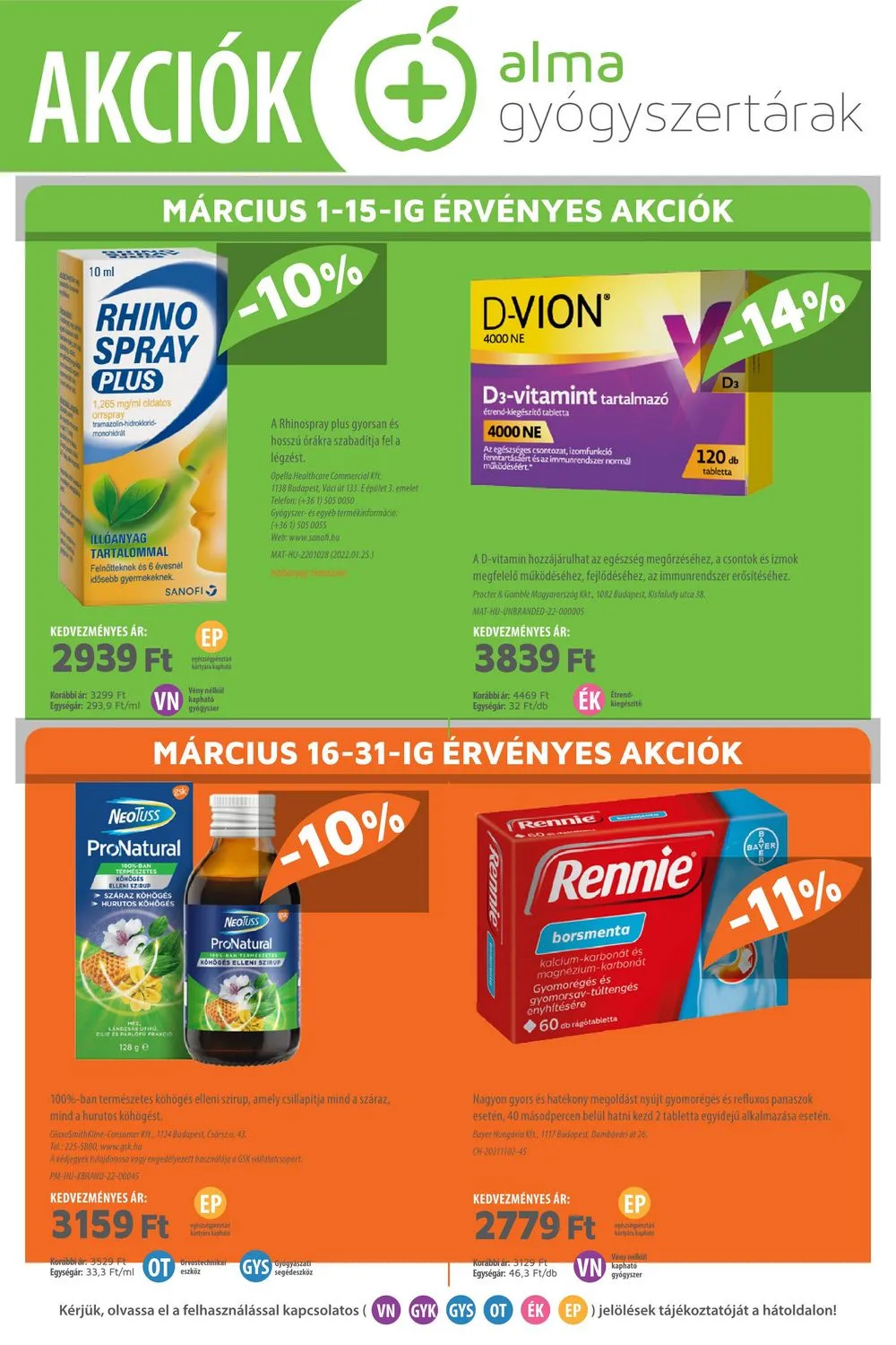 Alma akciós újság Patika 03.01–03.31