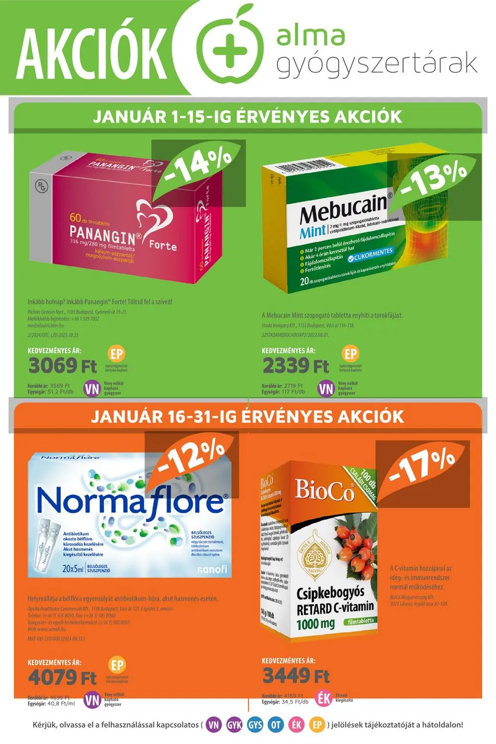 Alma akciós újság Patika 01.01–01.31