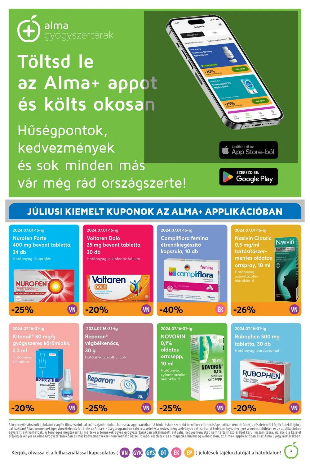 Alma akciós újság Patika 07.01–07.31 – 3. oldal