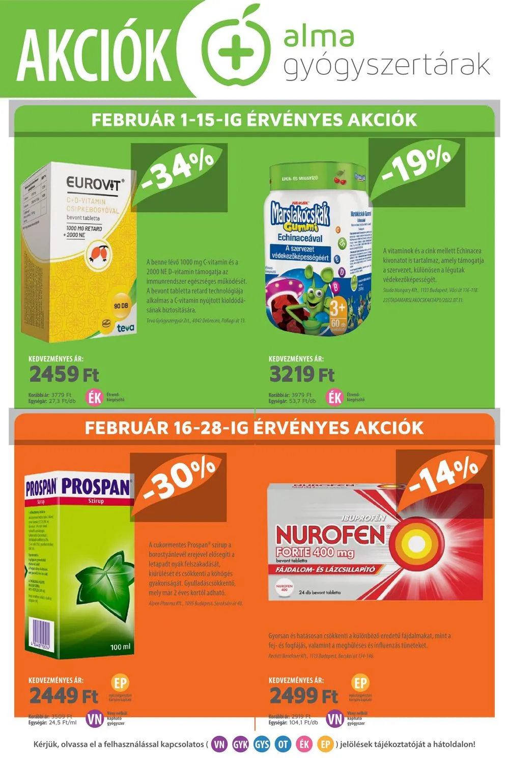 Alma akciós újság Patikak 02.01–02.28