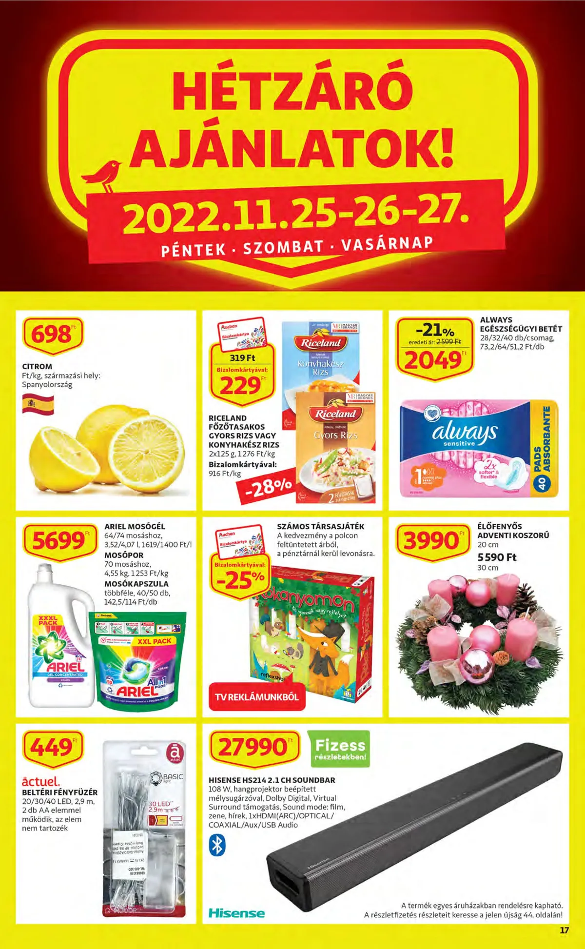 Auchan akciós újság 11.24–11.30 – 17. oldal