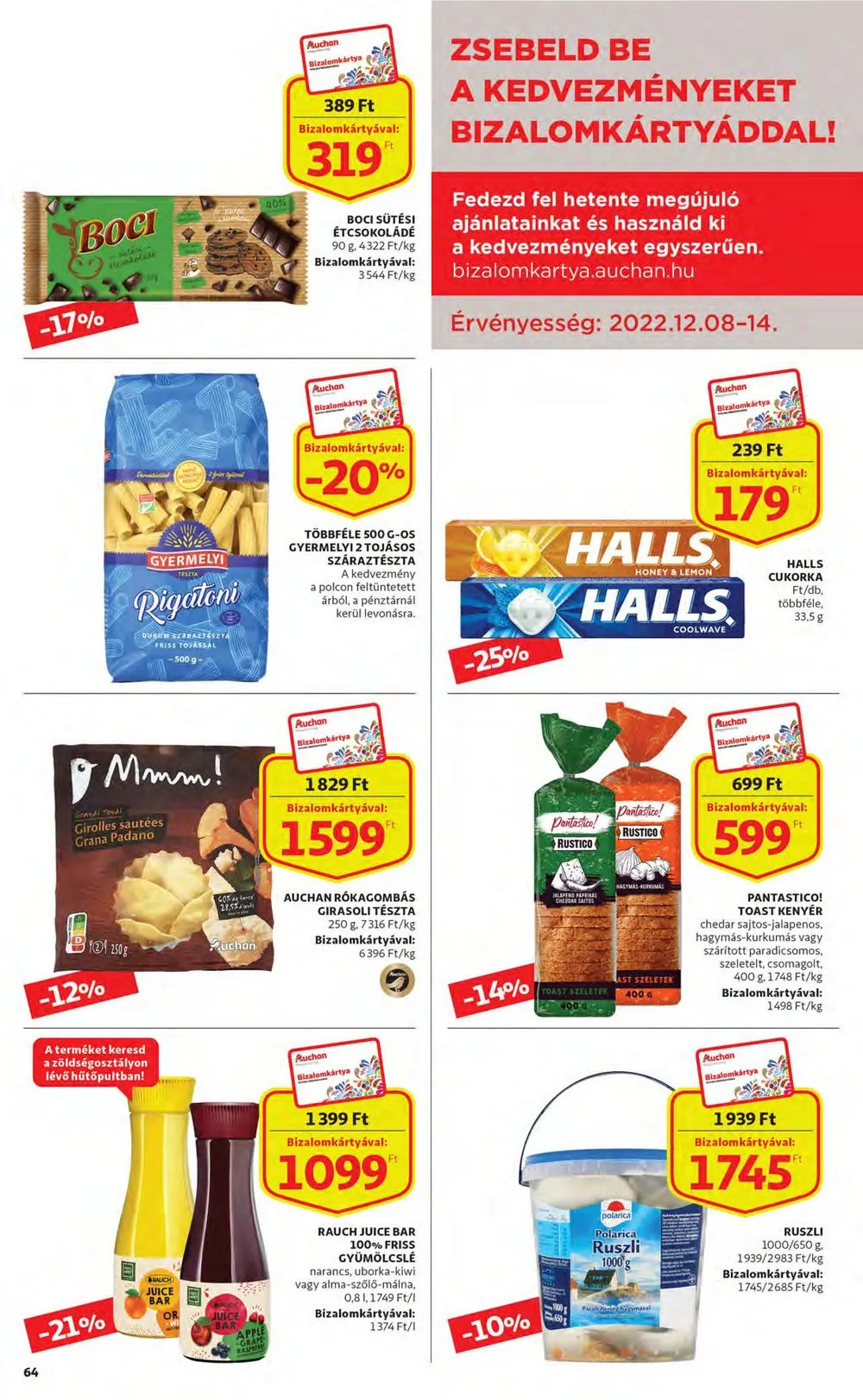 Auchan akciós újság 12.08–12.14 – 64. oldal