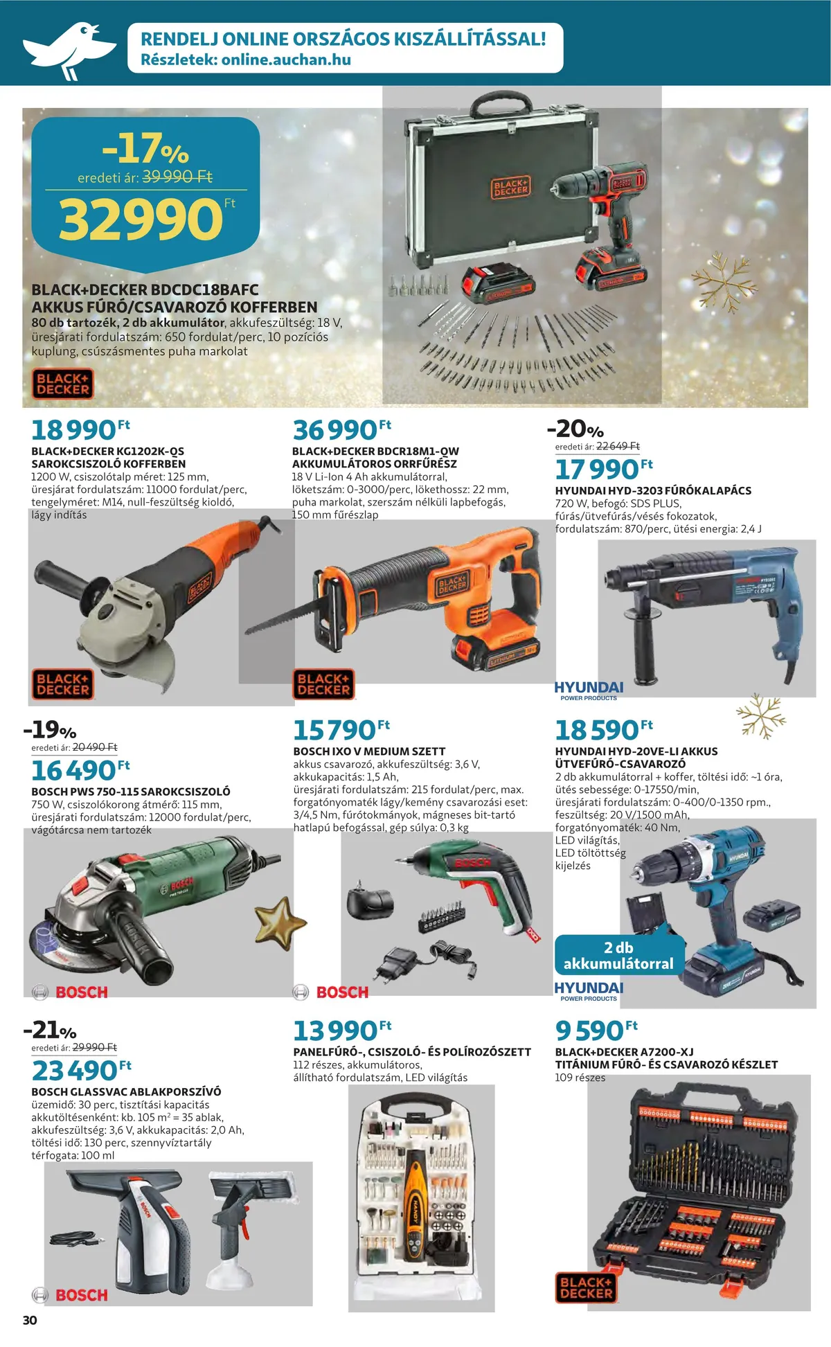 Auchan akciós újság Ajandekkatalogus 11.24–12.24 – 30. oldal
