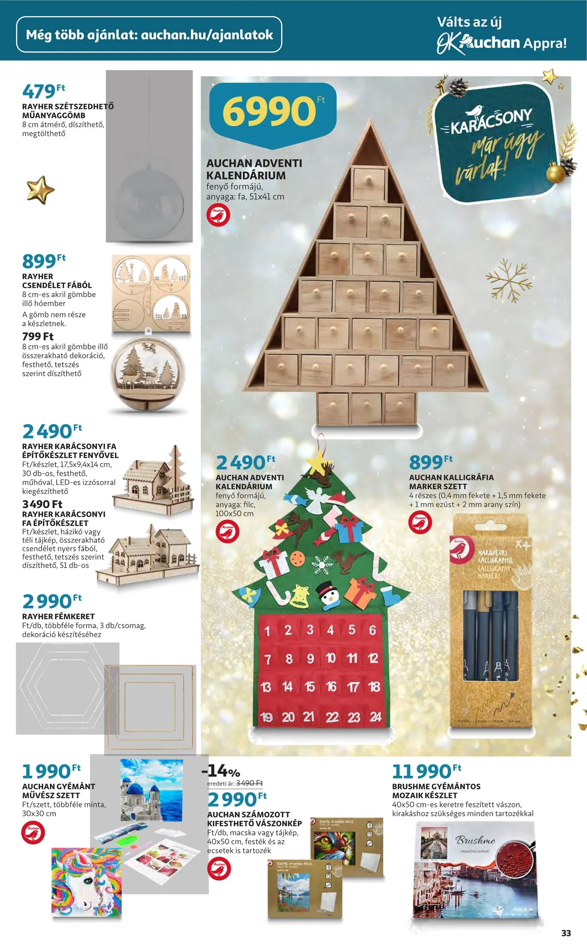 Auchan akciós újság Ajandekkatalogus 11.24–12.24 – 33. oldal