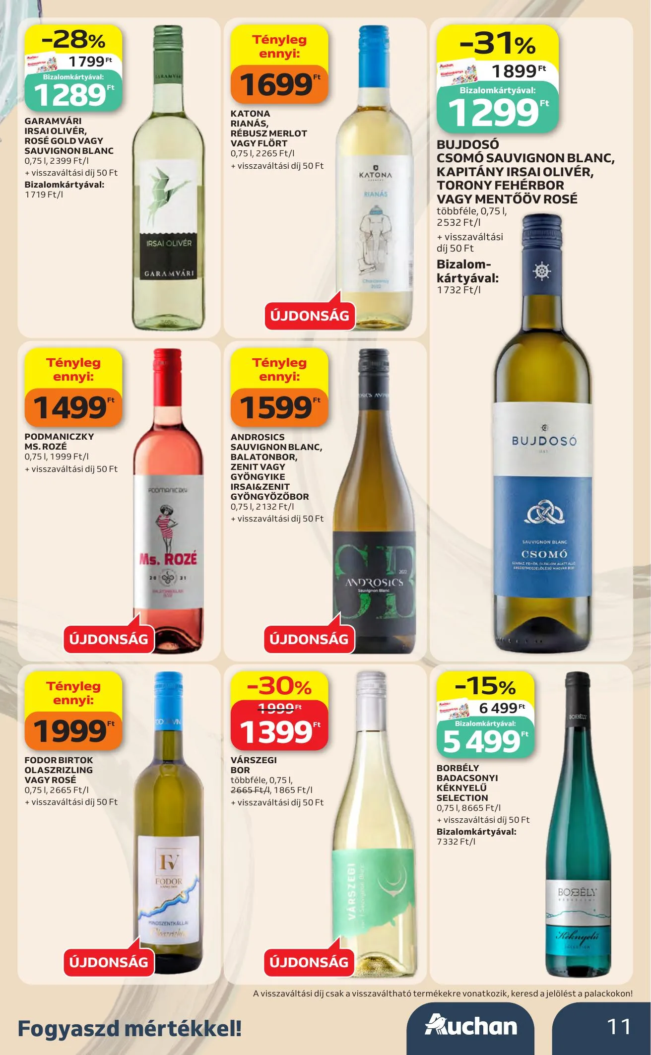 Auchan akciós újság Bor ajánlataink 10.01–10.21 – 11. oldal