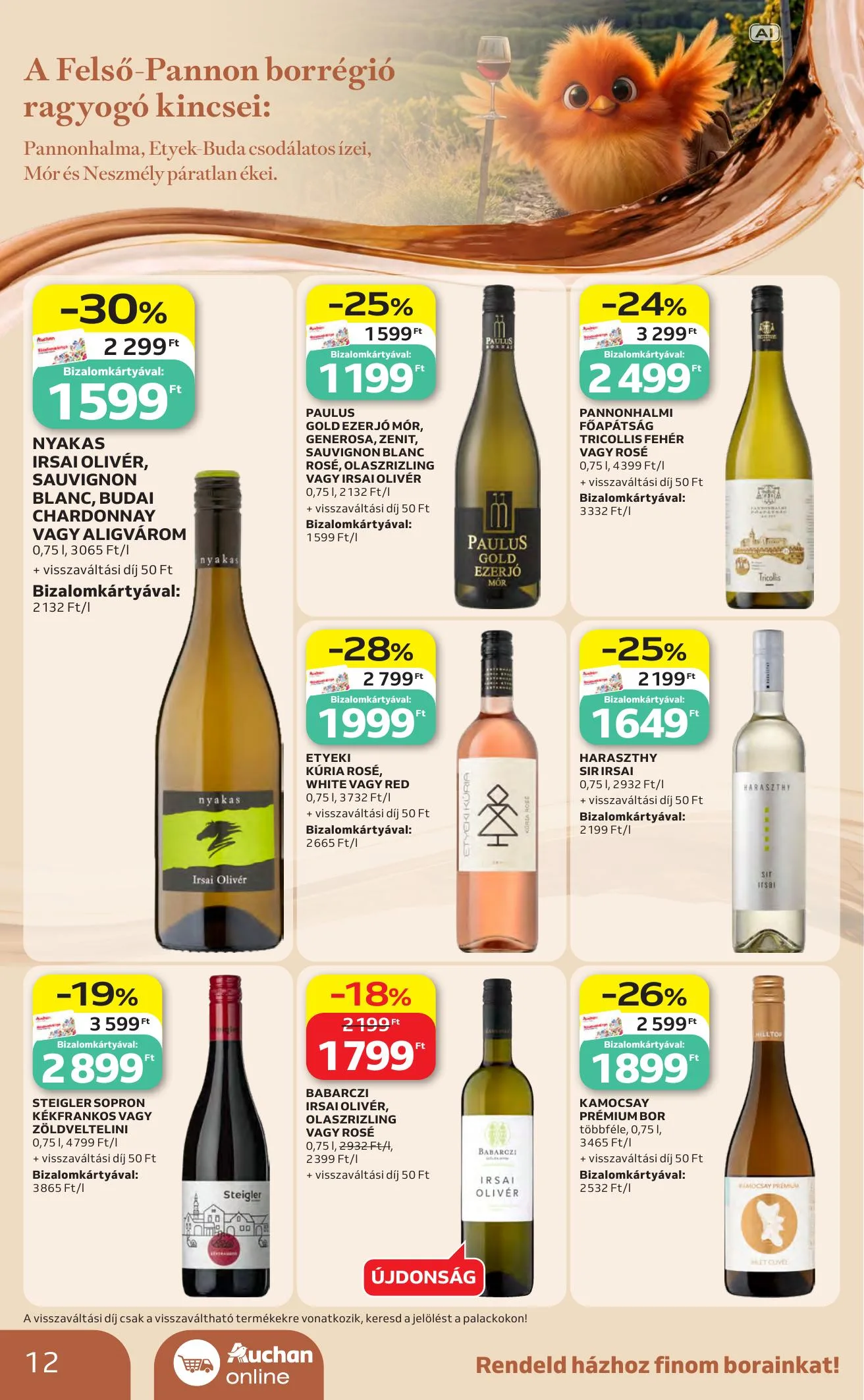 Auchan akciós újság Bor ajánlataink 10.01–10.21 – 12. oldal