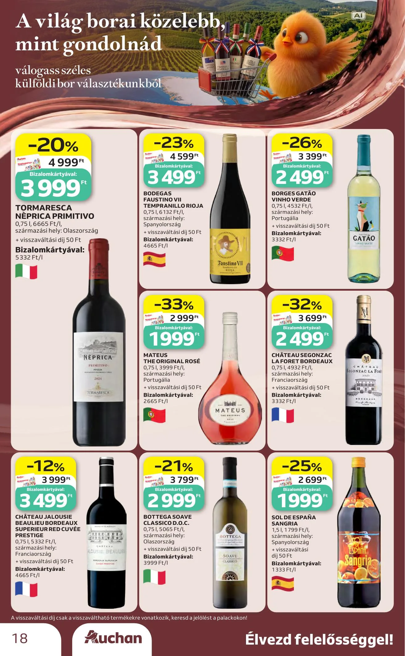 Auchan akciós újság Bor ajánlataink 10.01–10.21 – 18. oldal