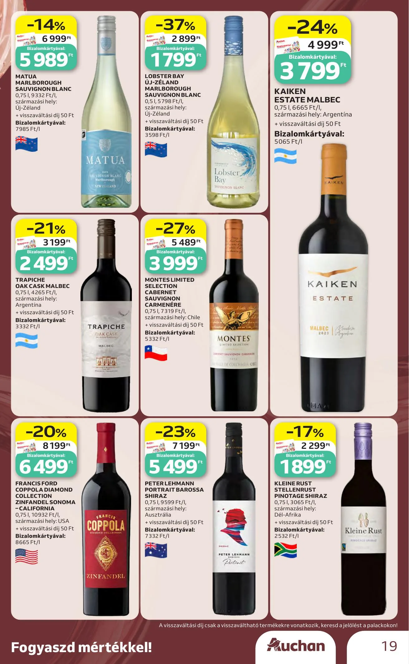 Auchan akciós újság Bor ajánlataink 10.01–10.21 – 19. oldal