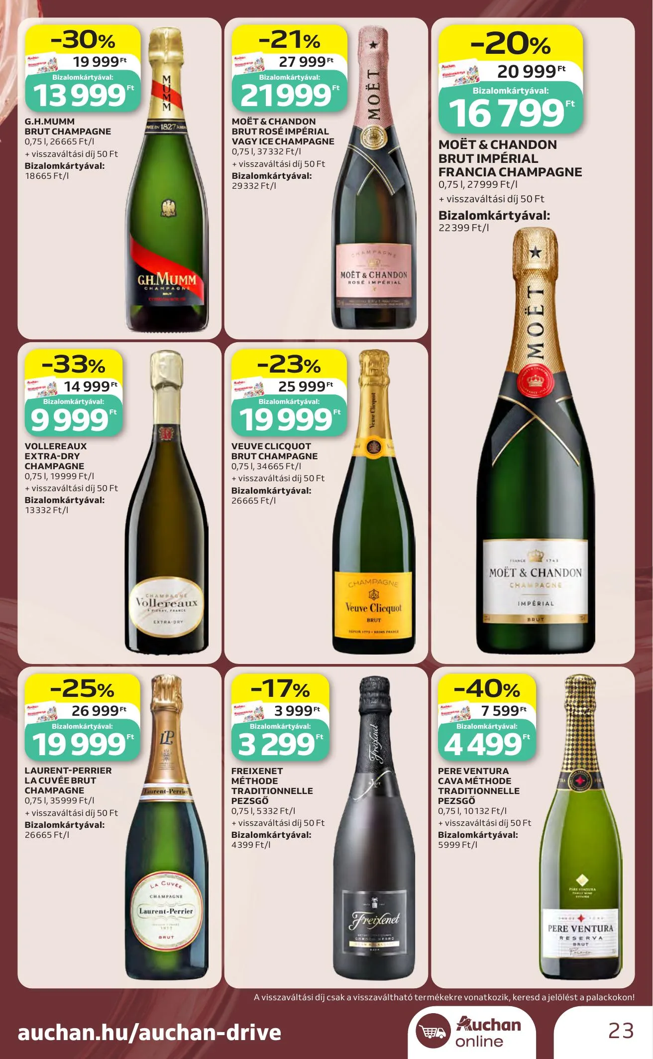 Auchan akciós újság Bor ajánlataink 10.01–10.21 – 23. oldal