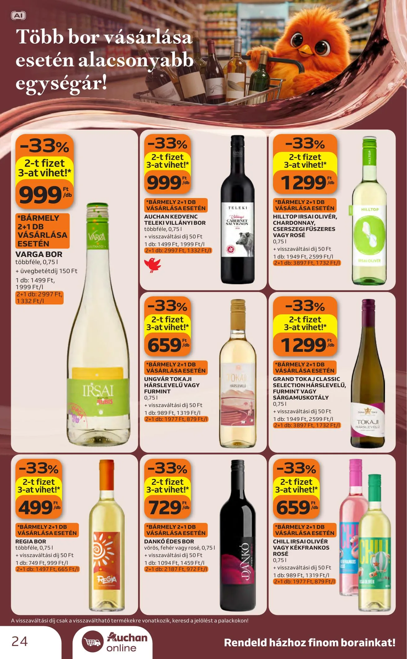 Auchan akciós újság Bor ajánlataink 10.01–10.21 – 24. oldal