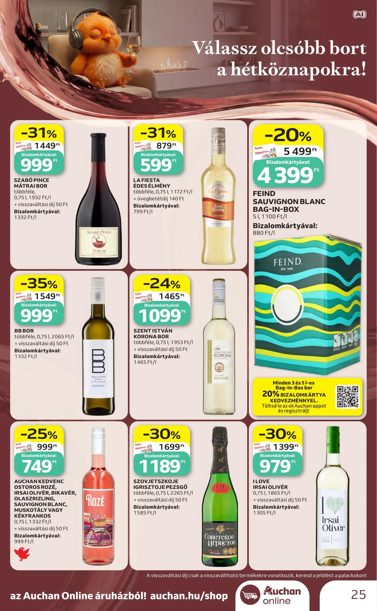 Auchan akciós újság Bor ajánlataink 10.01–10.21 – 25. oldal