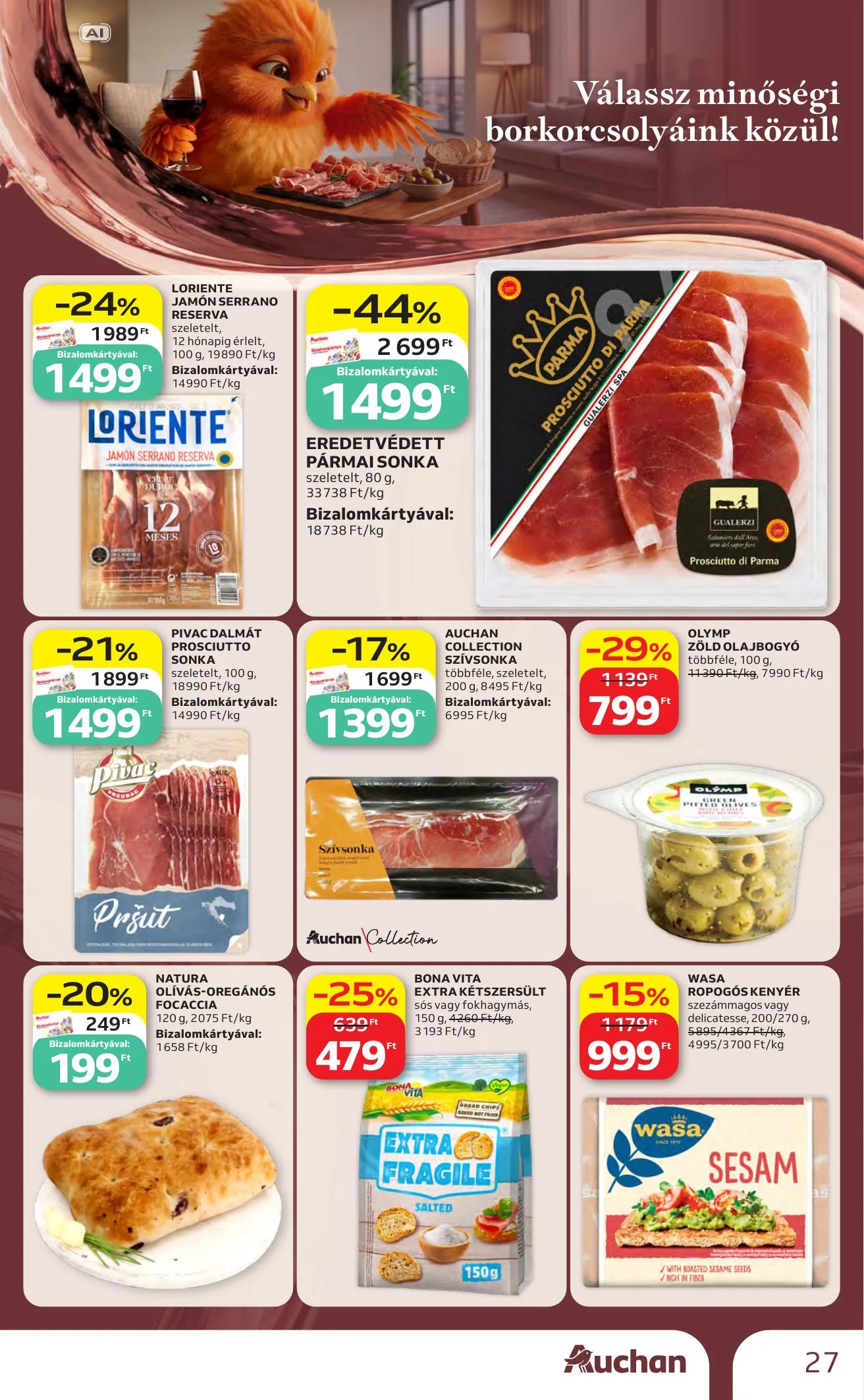 Auchan akciós újság Bor ajánlataink 10.01–10.21 – 27. oldal