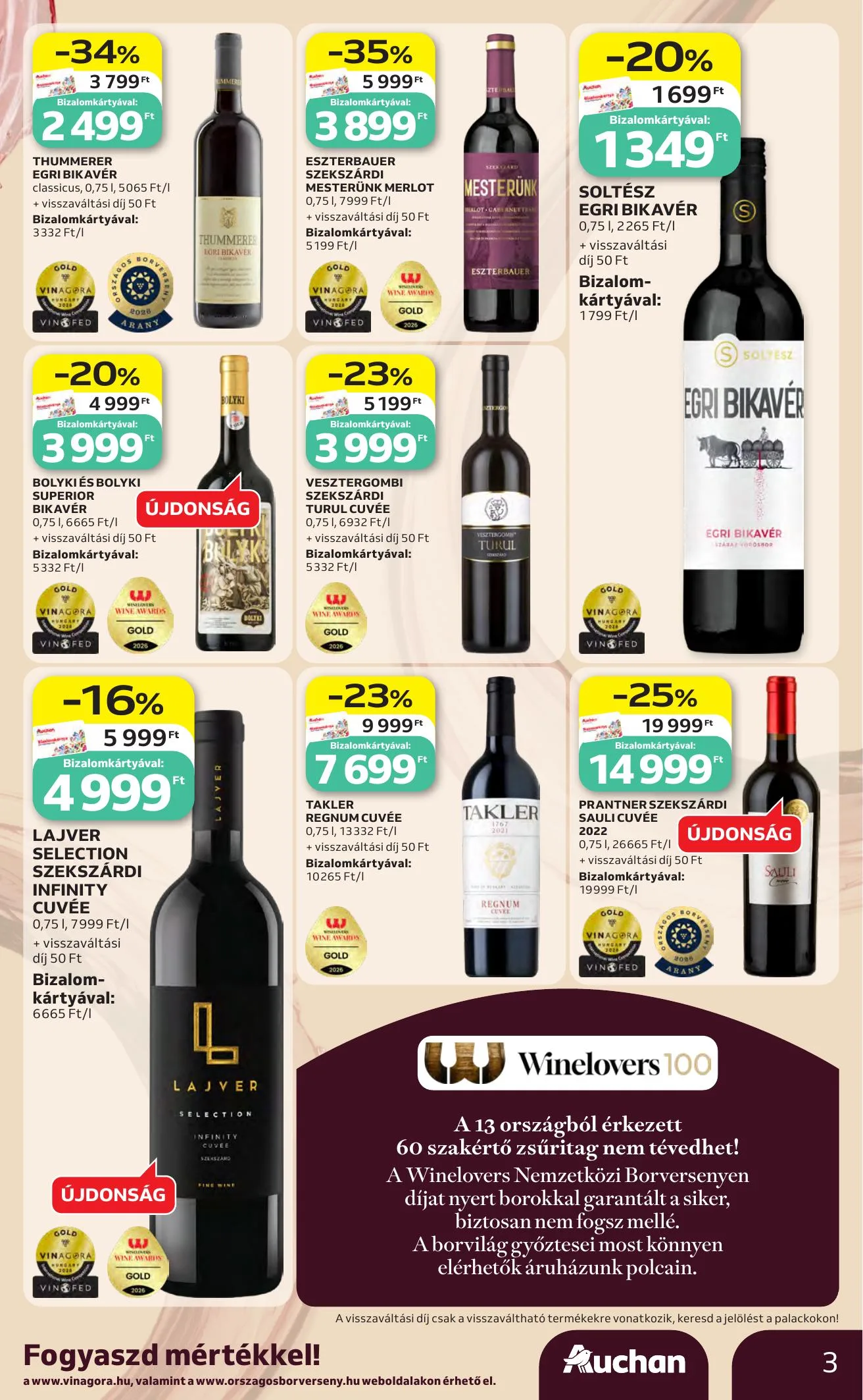 Auchan akciós újság Bor ajánlataink 10.01–10.21 – 3. oldal