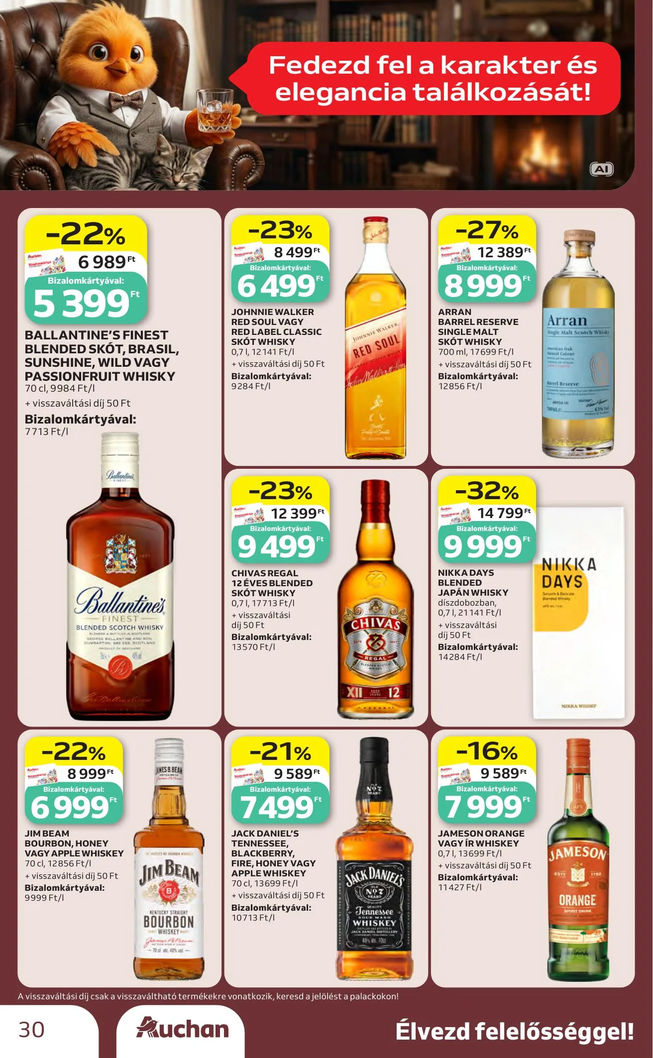 Auchan akciós újság Bor ajánlataink 10.01–10.21 – 30. oldal