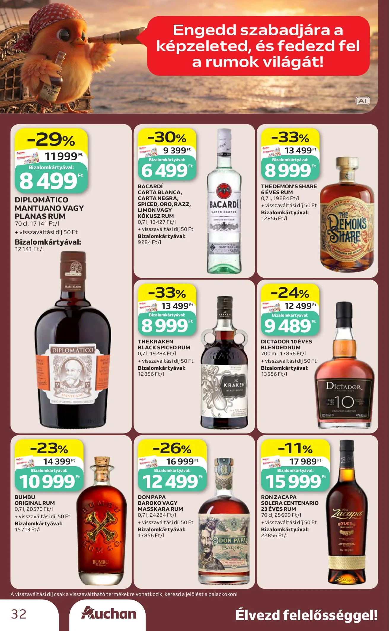 Auchan akciós újság Bor ajánlataink 10.01–10.21 – 32. oldal