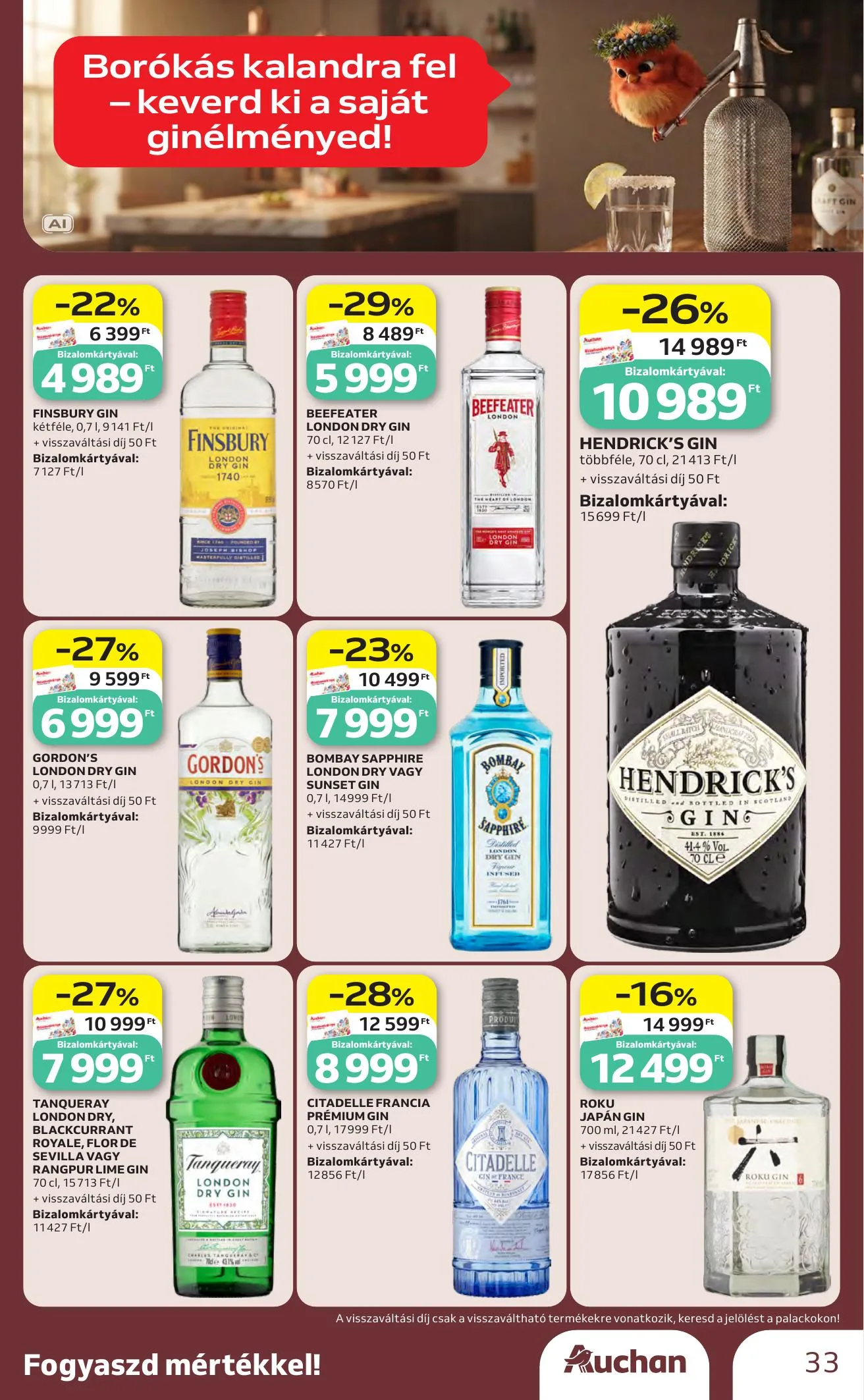 Auchan akciós újság Bor ajánlataink 10.01–10.21 – 33. oldal