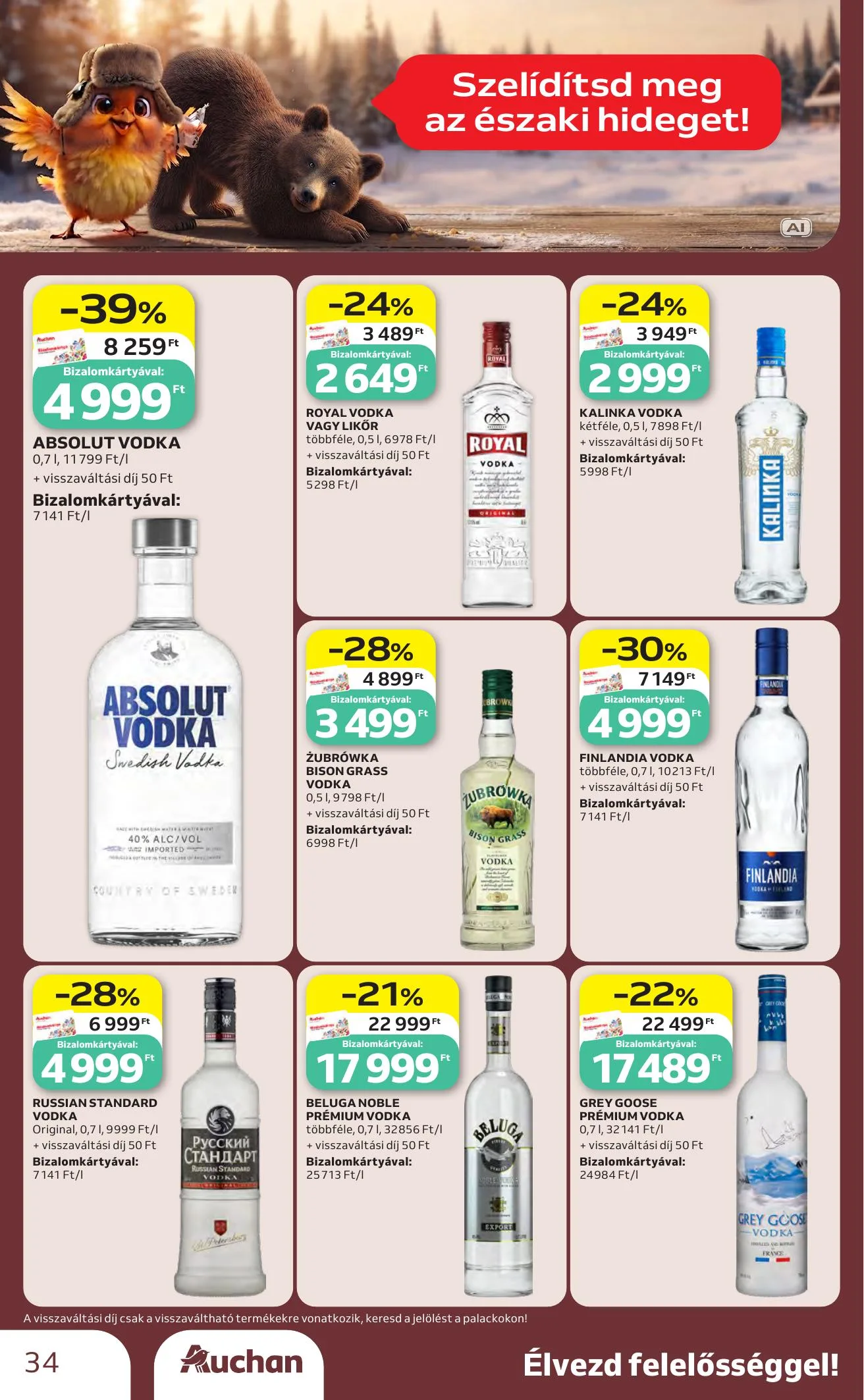 Auchan akciós újság Bor ajánlataink 10.01–10.21 – 34. oldal
