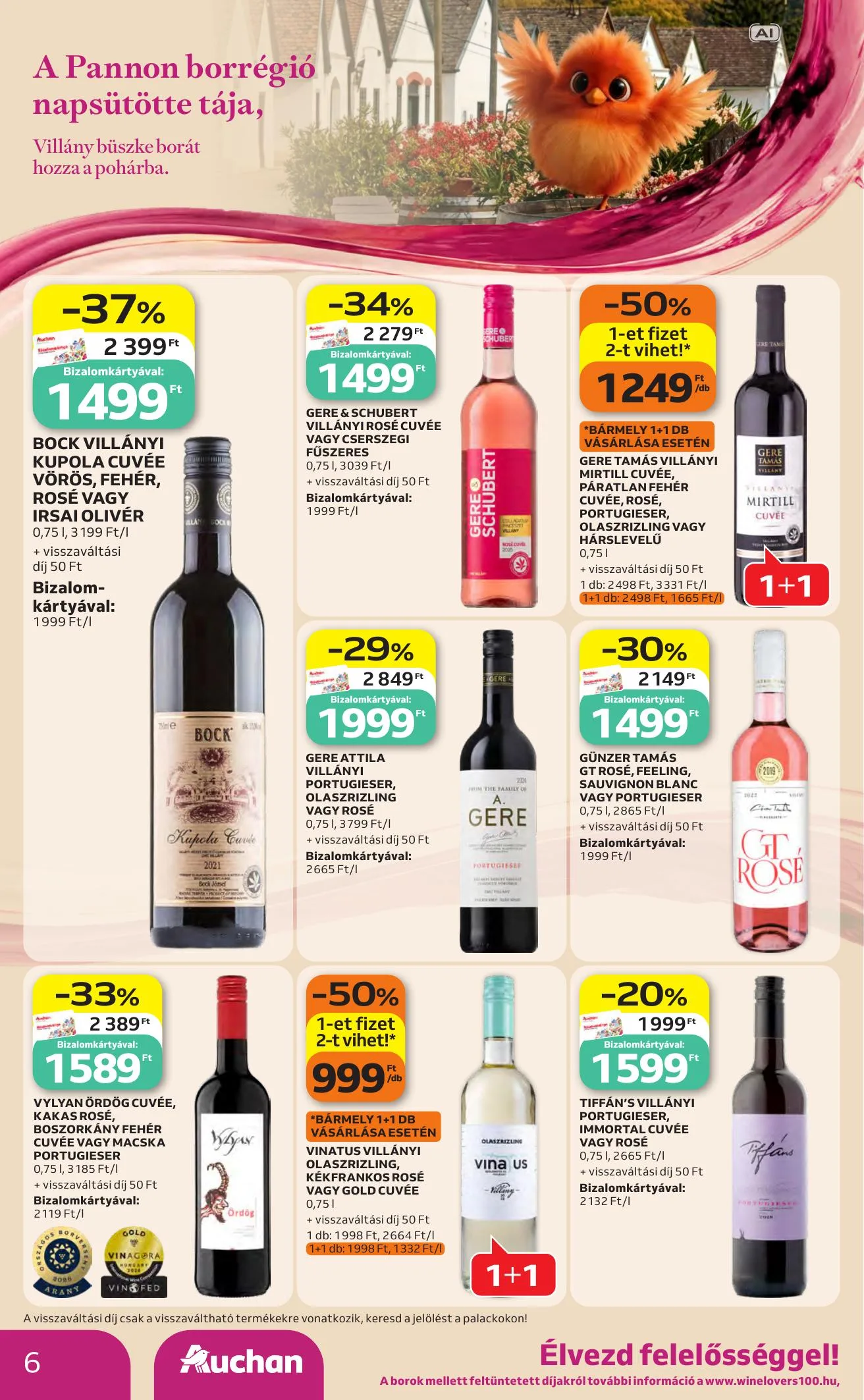 Auchan akciós újság Bor ajánlataink 10.01–10.21 – 6. oldal