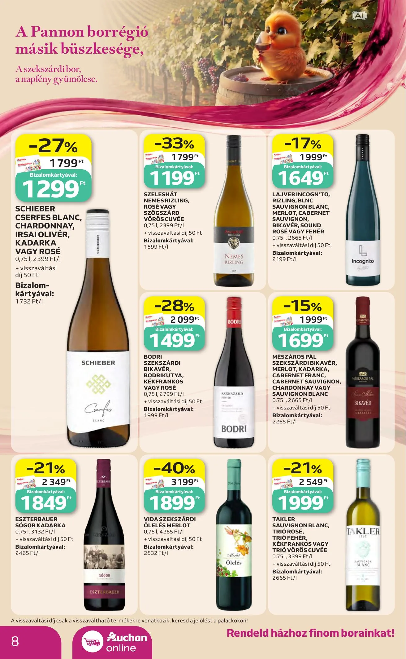 Auchan akciós újság Bor ajánlataink 10.01–10.21 – 8. oldal
