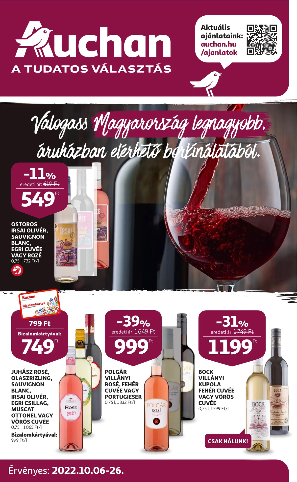 Auchan akciós újság Bor 10.06–10.26